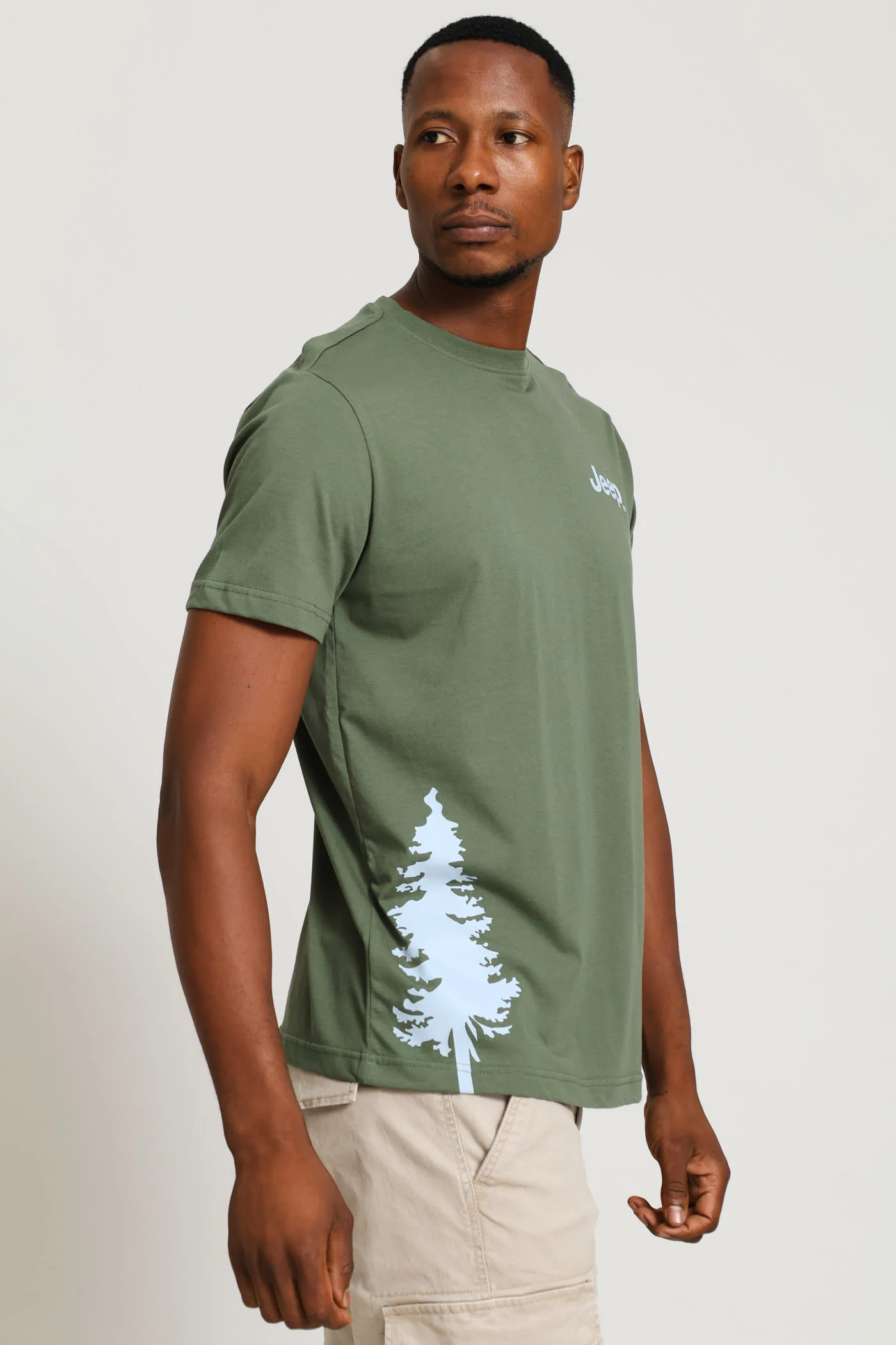 Graphic Tree Tee - Olive - Image 3
