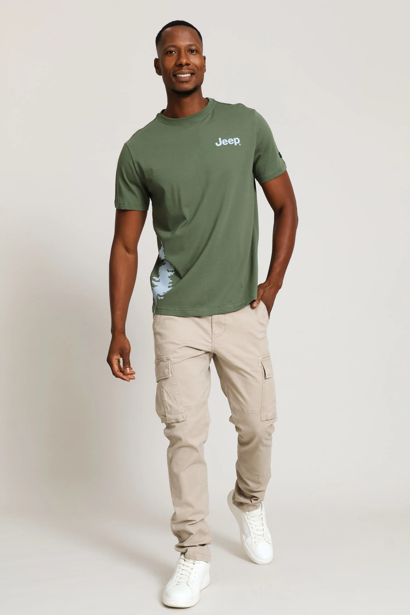 Graphic Tree Tee - Olive - Image 5