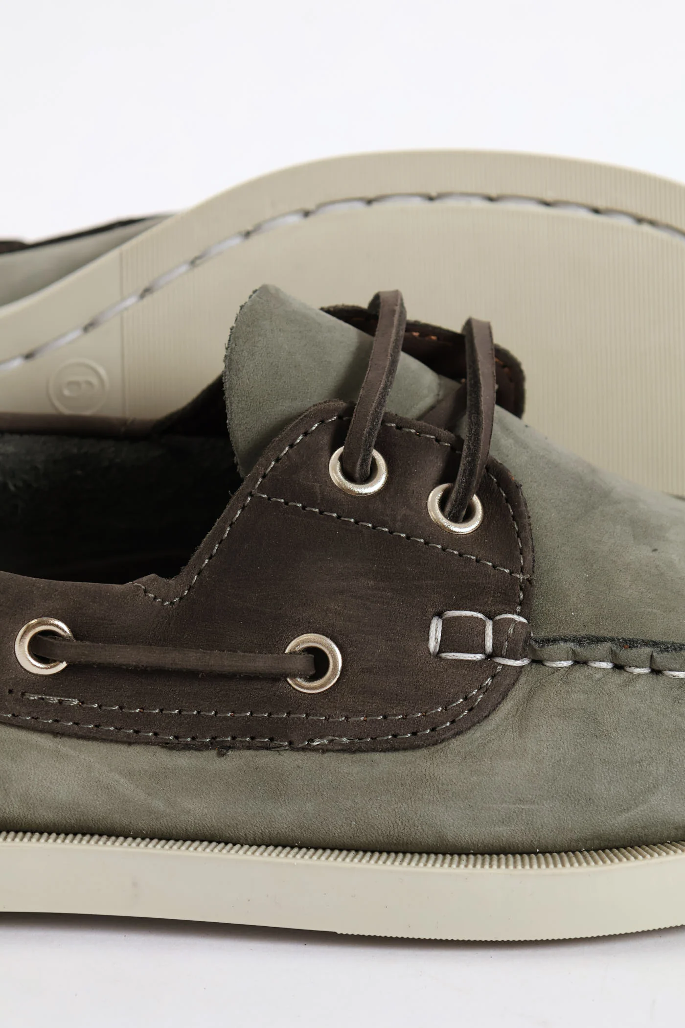 Fashion Lace Up Nubuck Docksider - Grey - Image 2