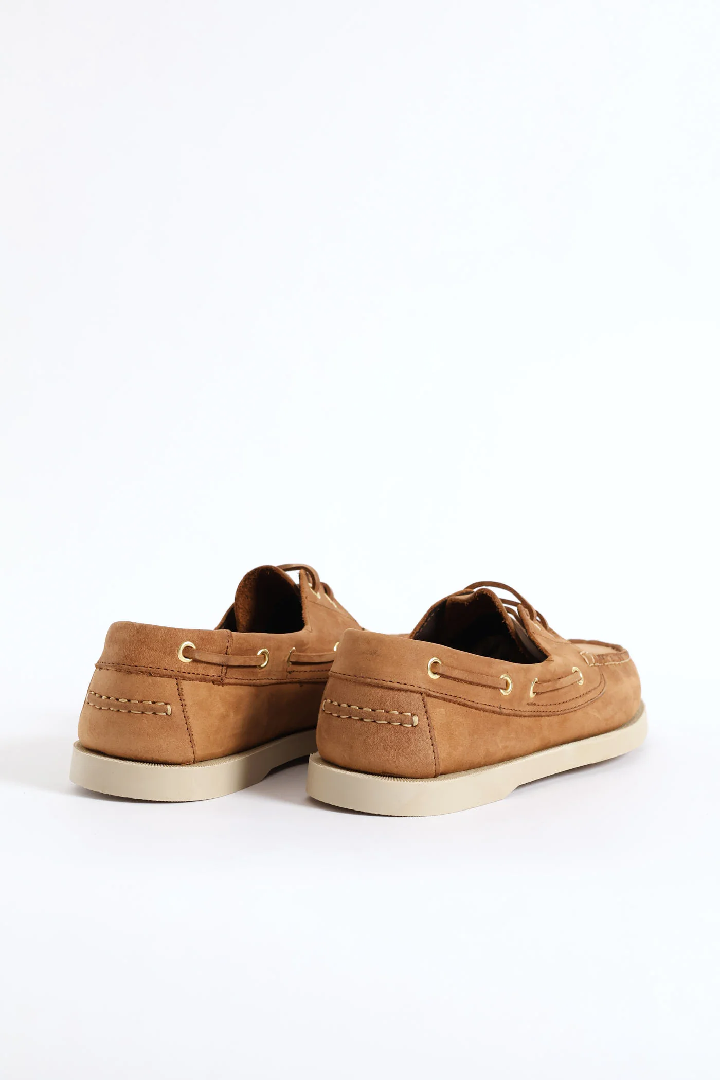 Fashion Lace Up Nubuck Docksider - Tan - Image 4