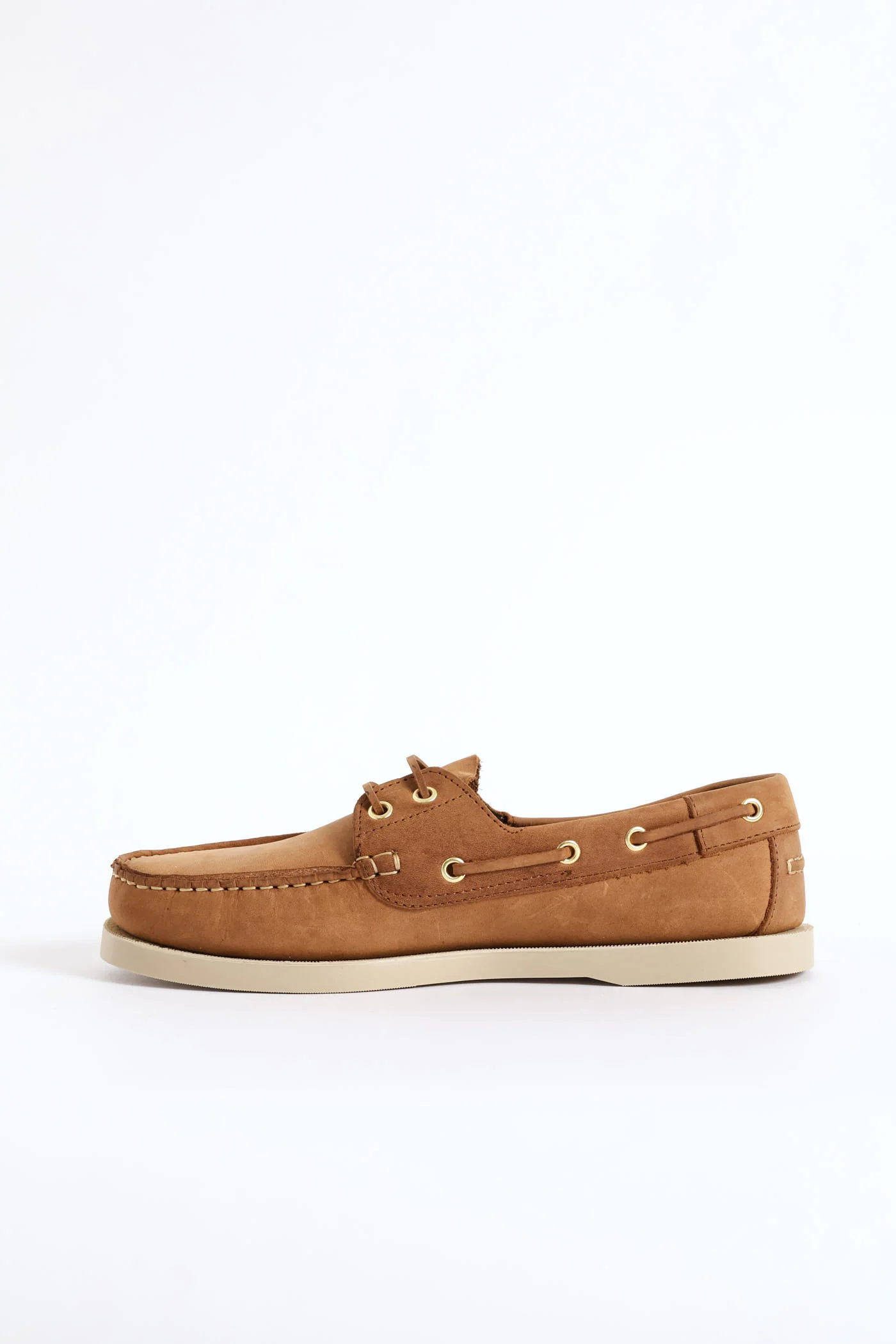 Fashion Lace Up Nubuck Docksider - Tan - Image 5