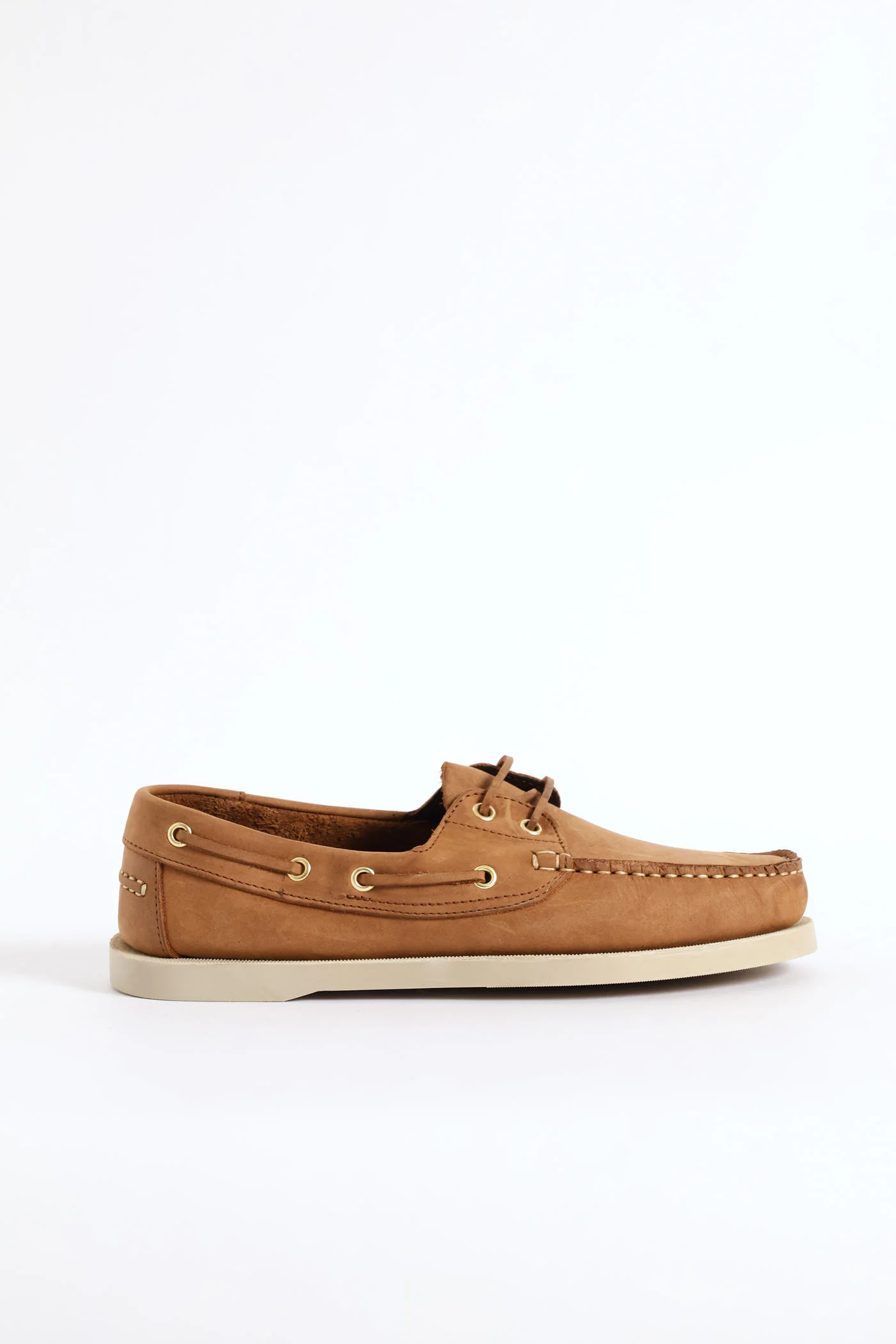 Fashion Lace Up Nubuck Docksider - Tan - Image 6