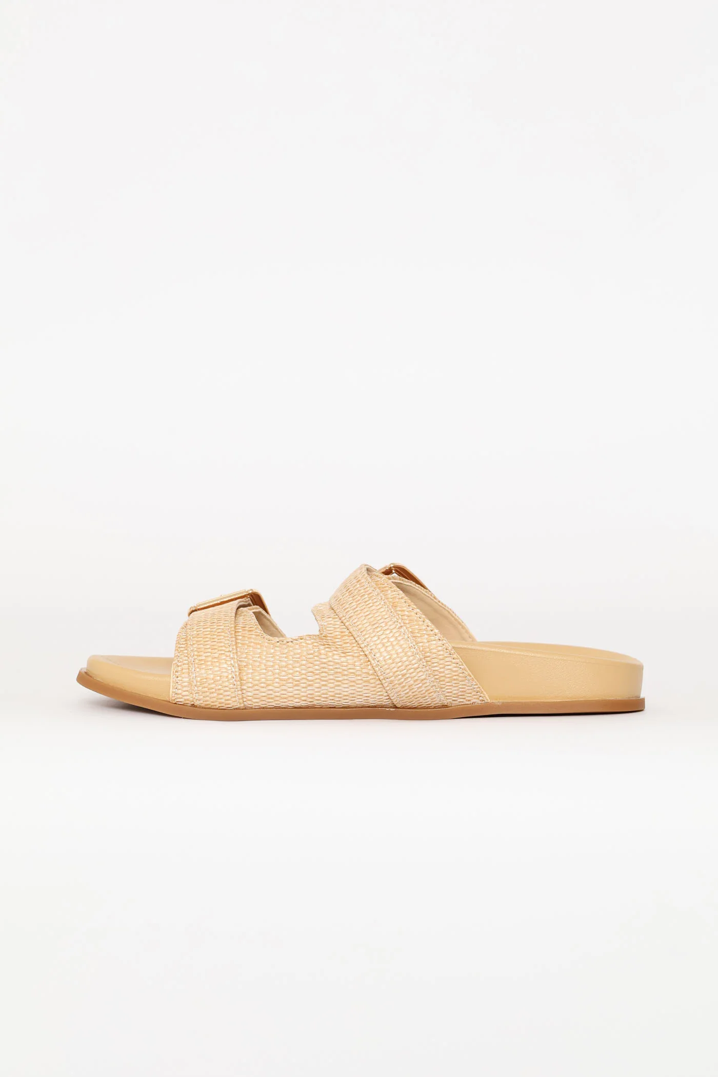 Fashion Slide With Square Buckle Detail - Natural - Image 5