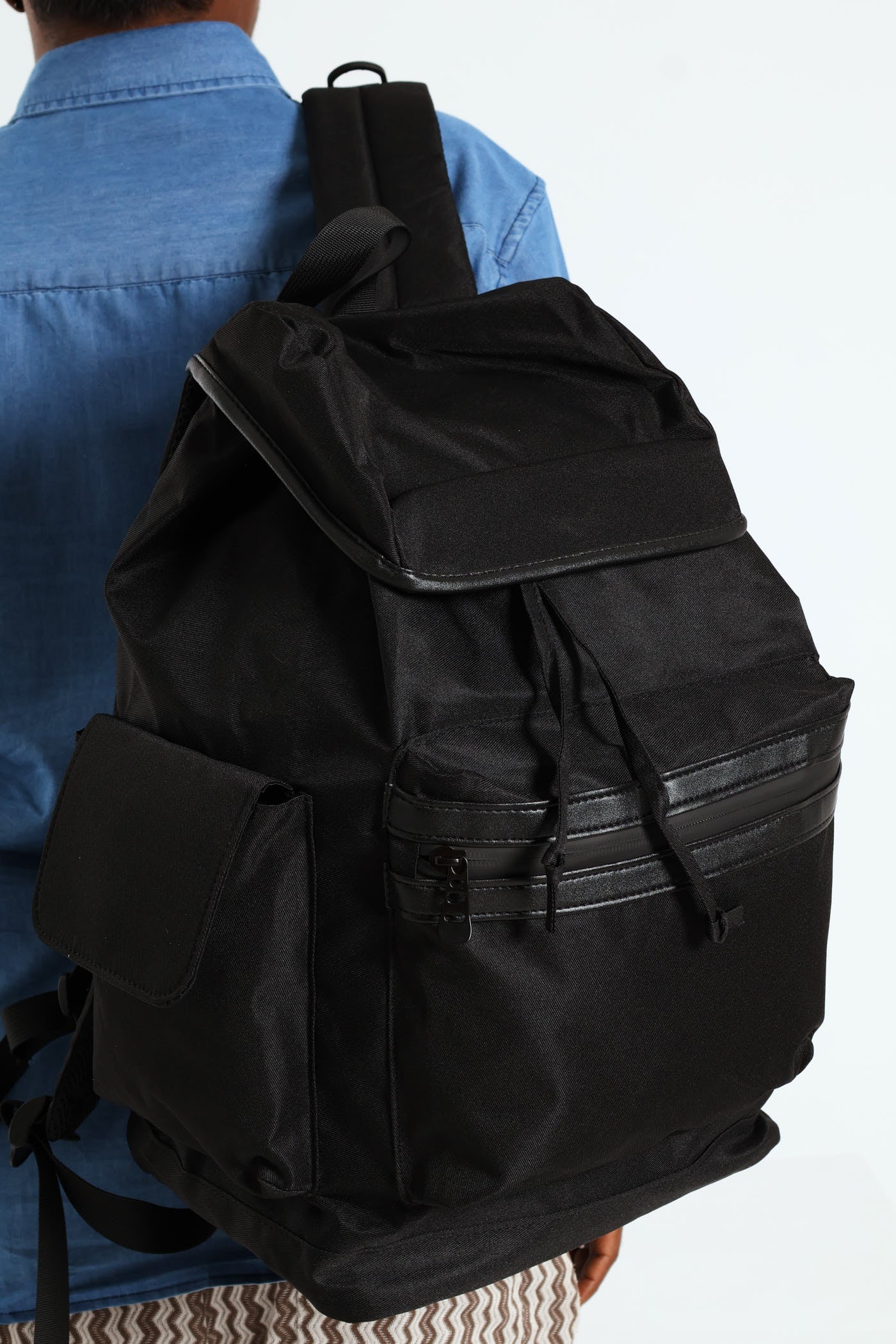 Fashion Utility Backpack - Black - Image 4