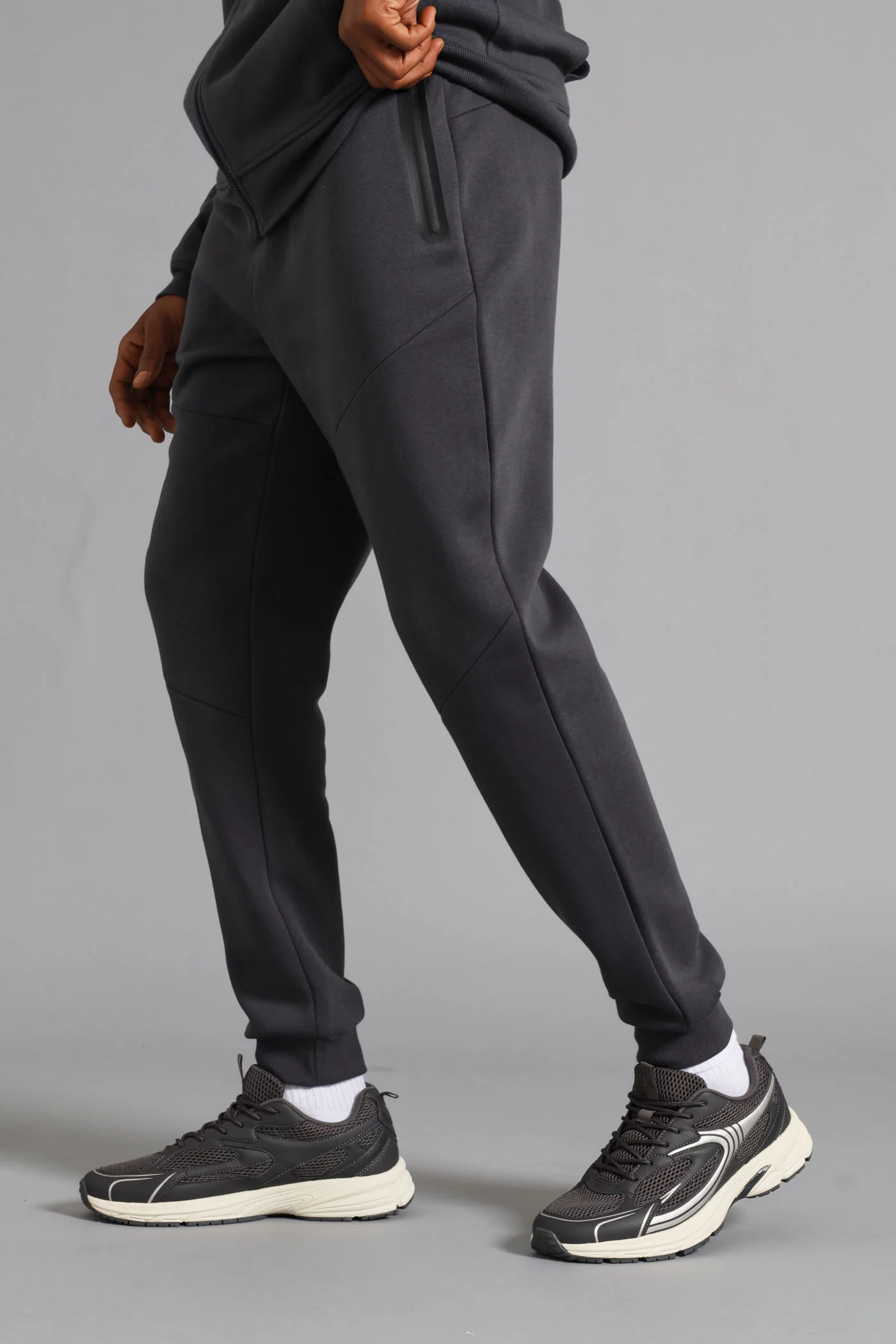 Fashion Zip Jogger - Charcoal - Image 6