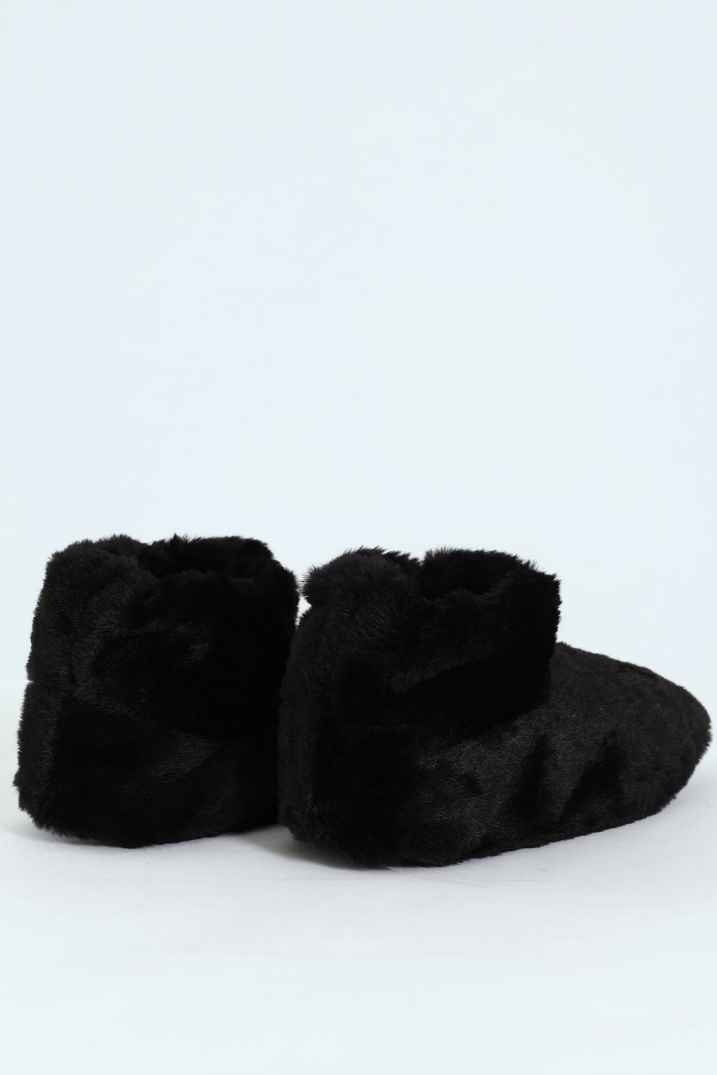 Faux Fur Bootie Sock - Black - Image 2