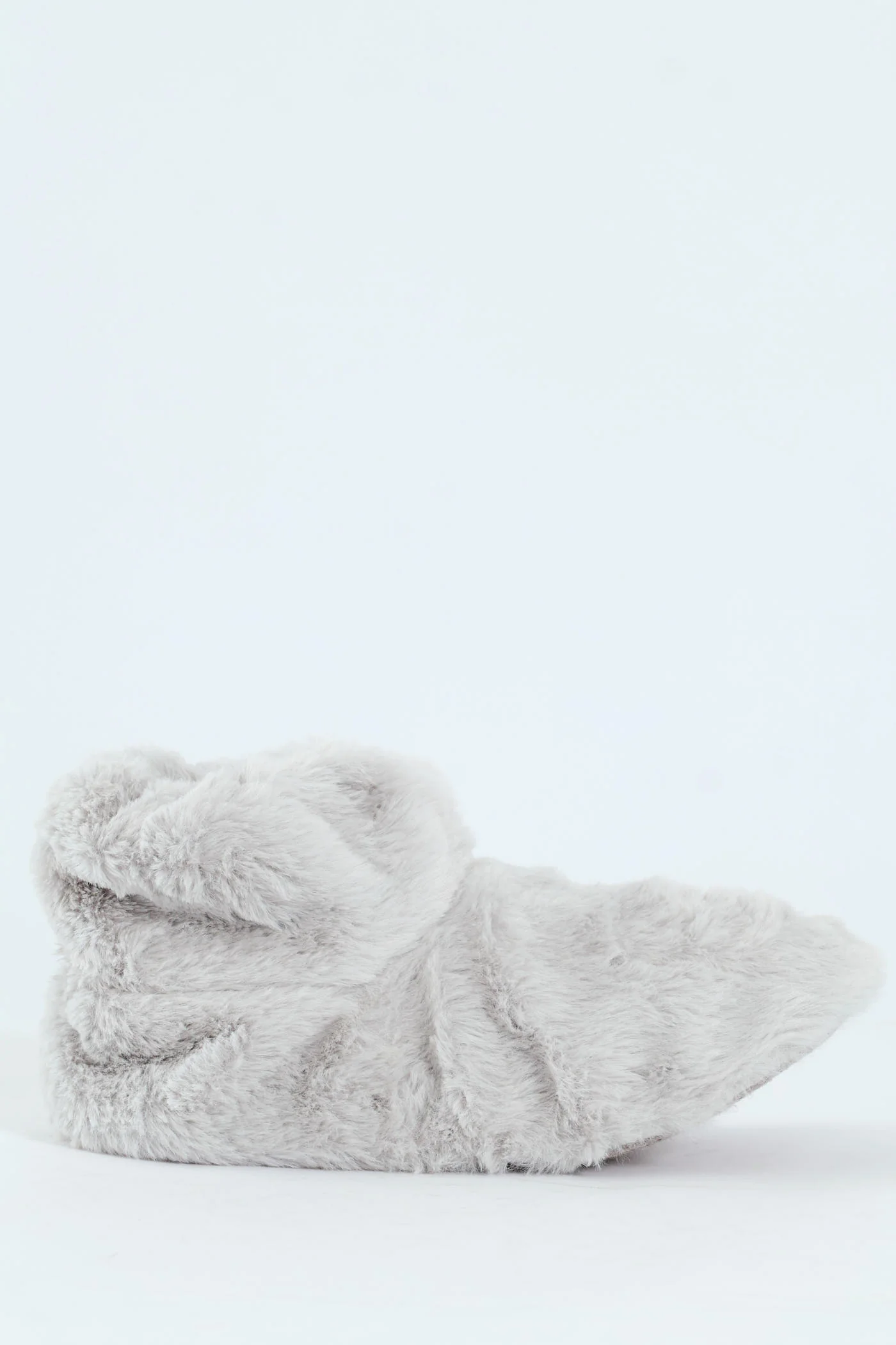 Faux Fur Sock Bootie - Grey - Image 3