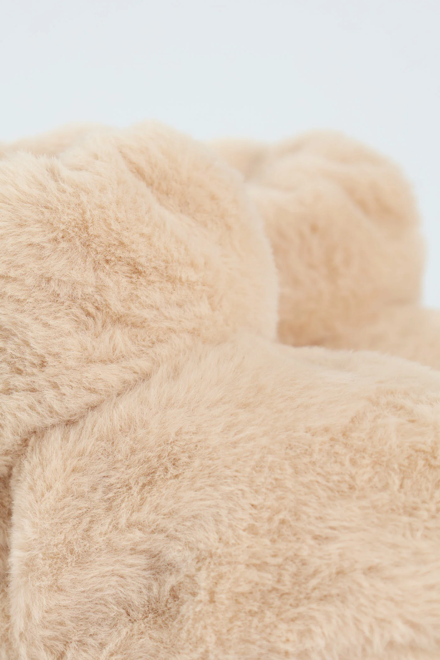 Faux Fur Bootie Sock - Light Brown - Image 2