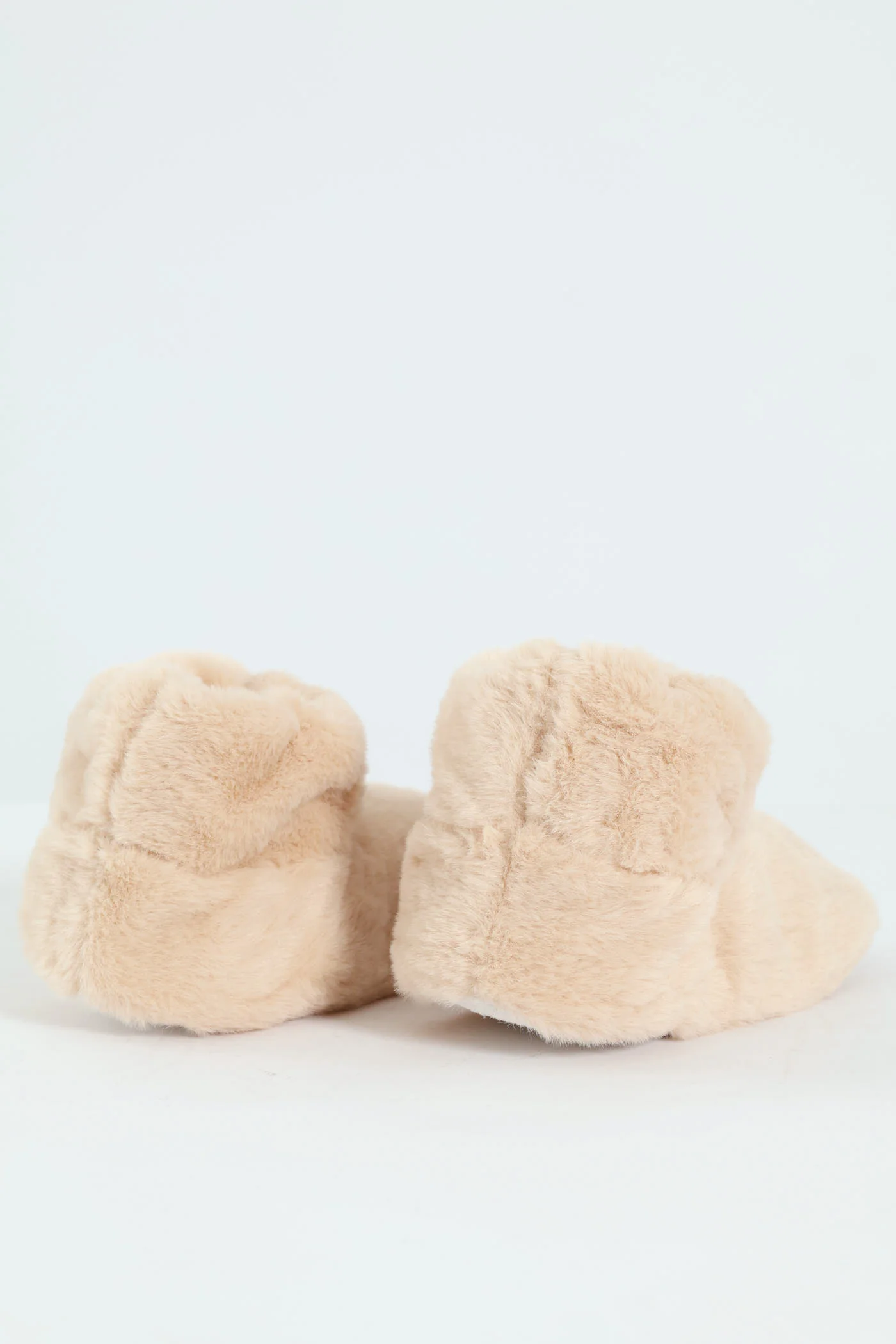 Faux Fur Bootie Sock - Light Brown - Image 3