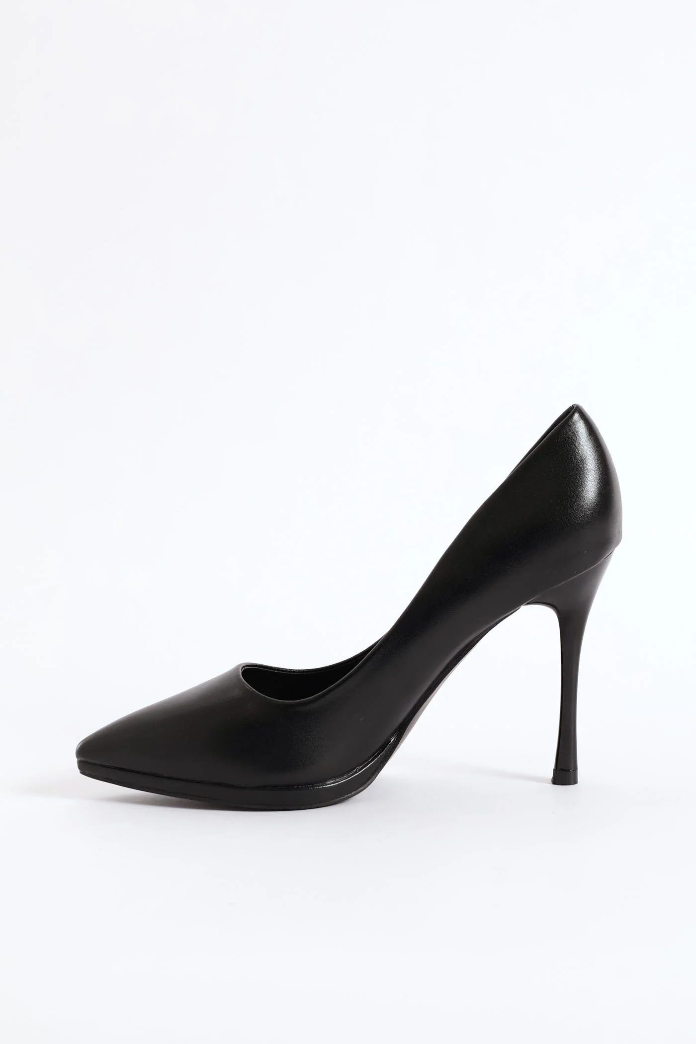 Faux Leather Heel - Black - Image 6