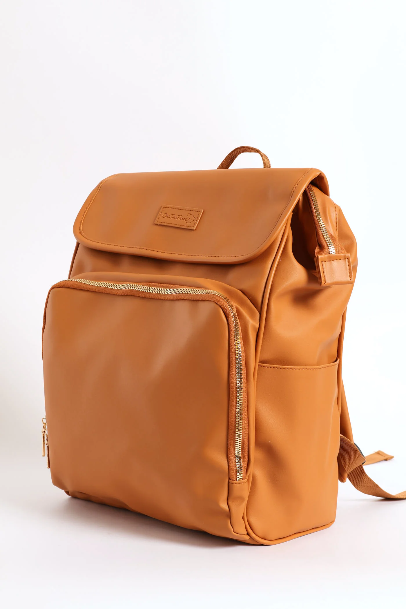 Faux Leather Nappy Bag - Tan - Image 2