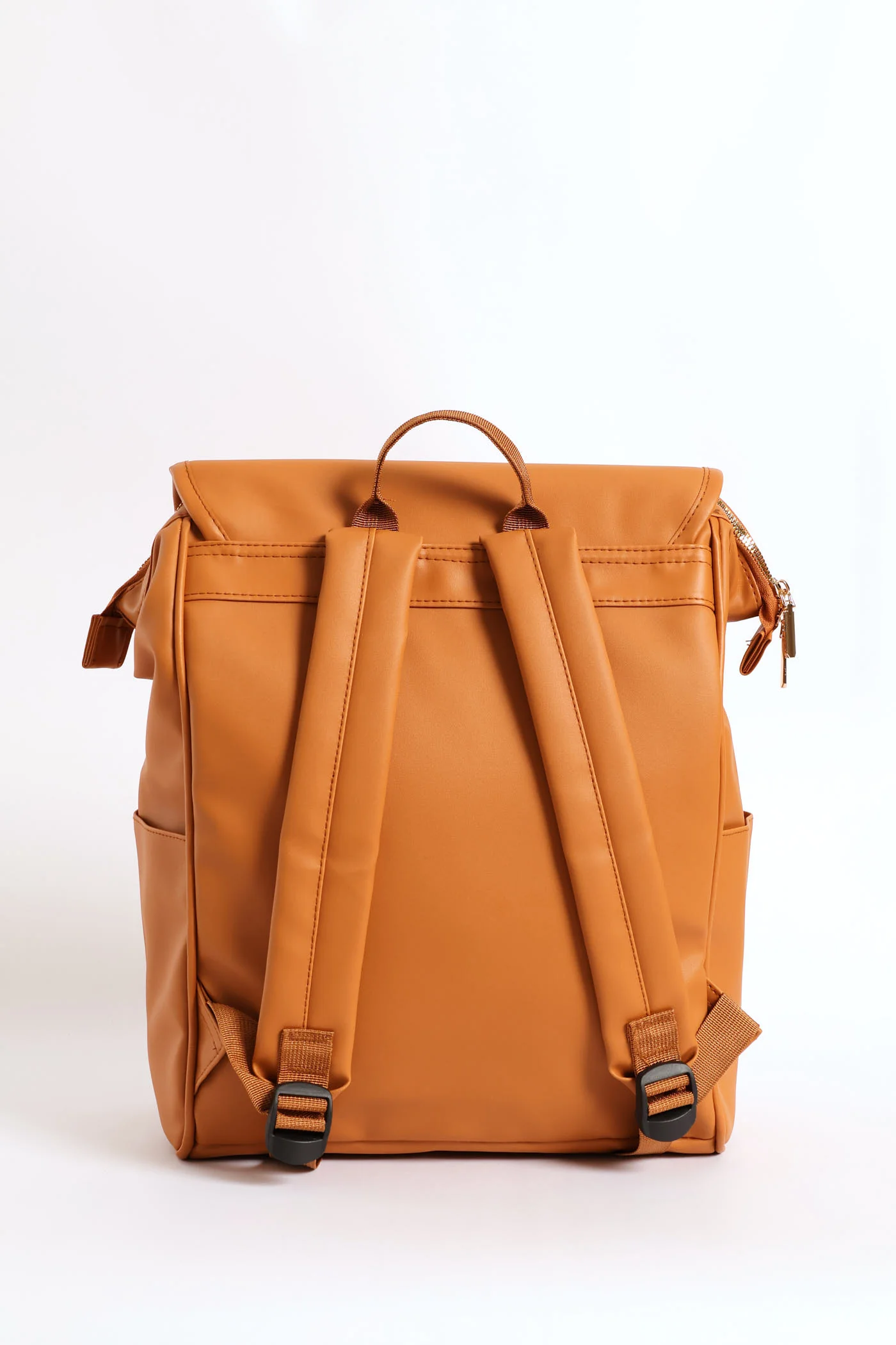 Faux Leather Nappy Bag - Tan - Image 3