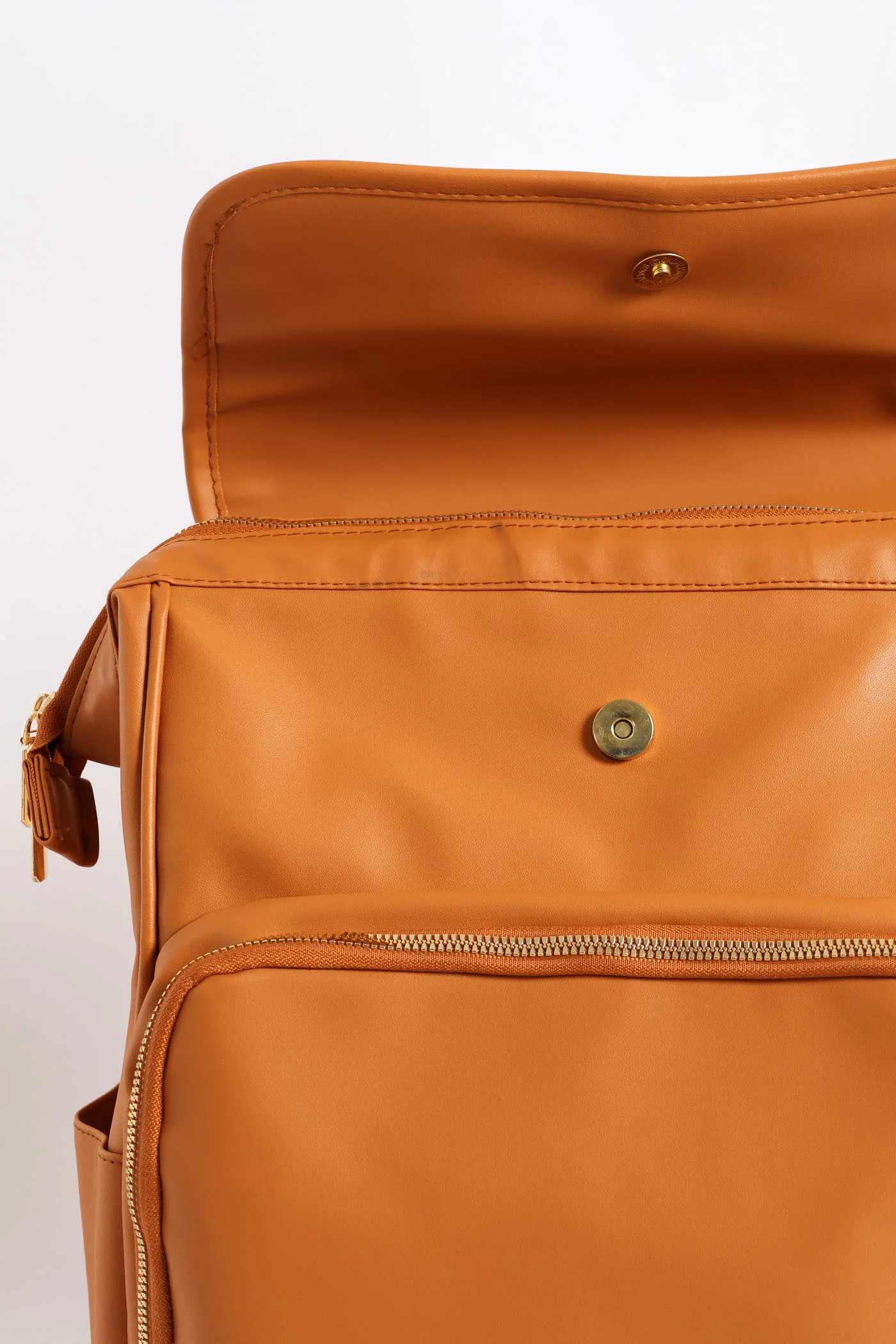 Faux Leather Nappy Bag - Tan - Image 4