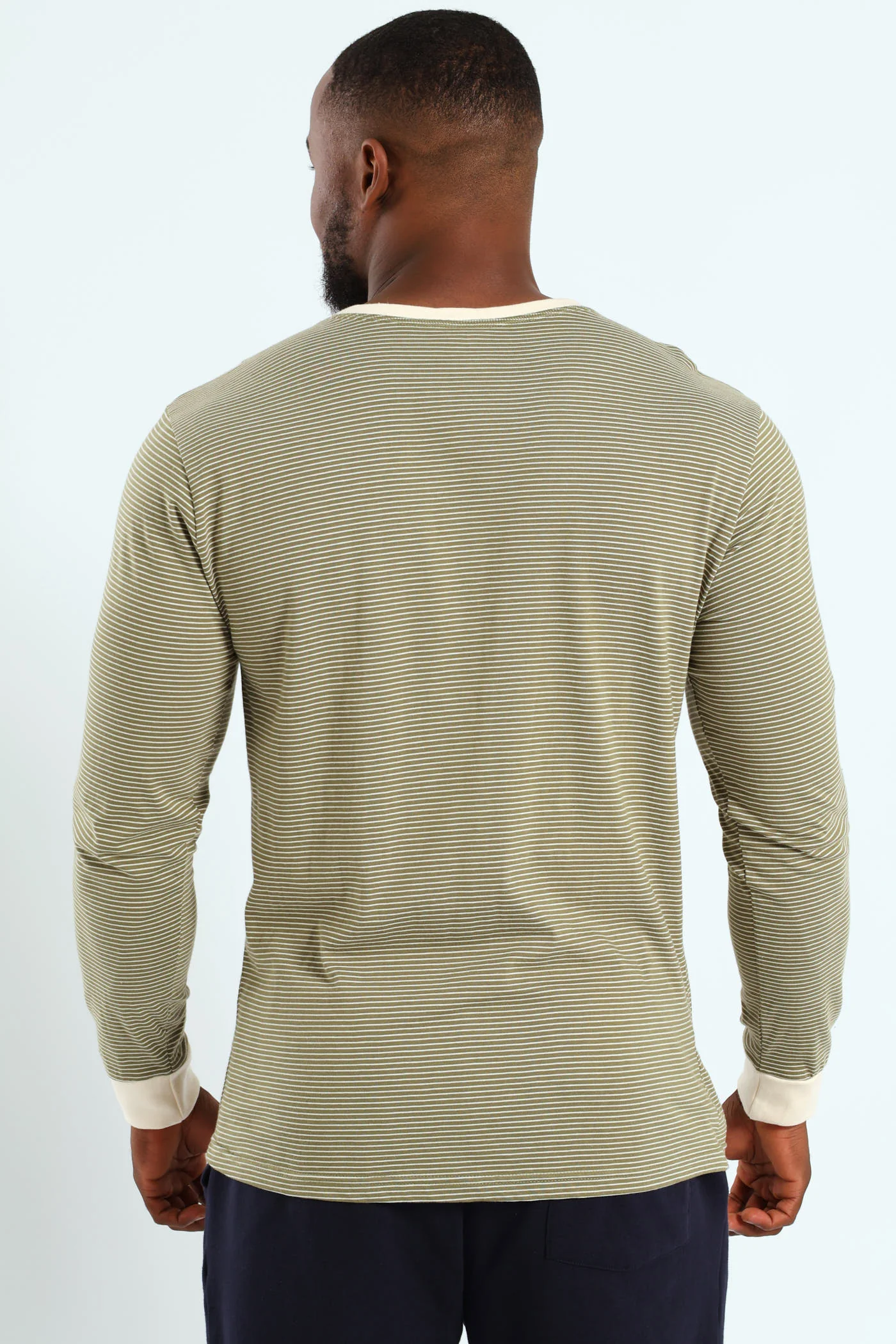 Feather Stripe Henley Sleepshirt - Fatigue - Image 3