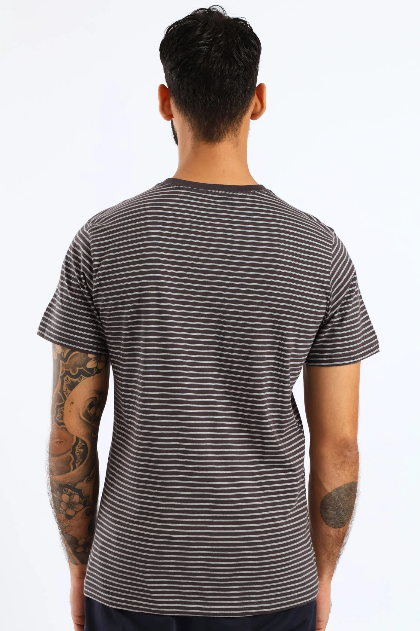 Feather Stripe Henley Top - Cream/Charcoal - Image 3