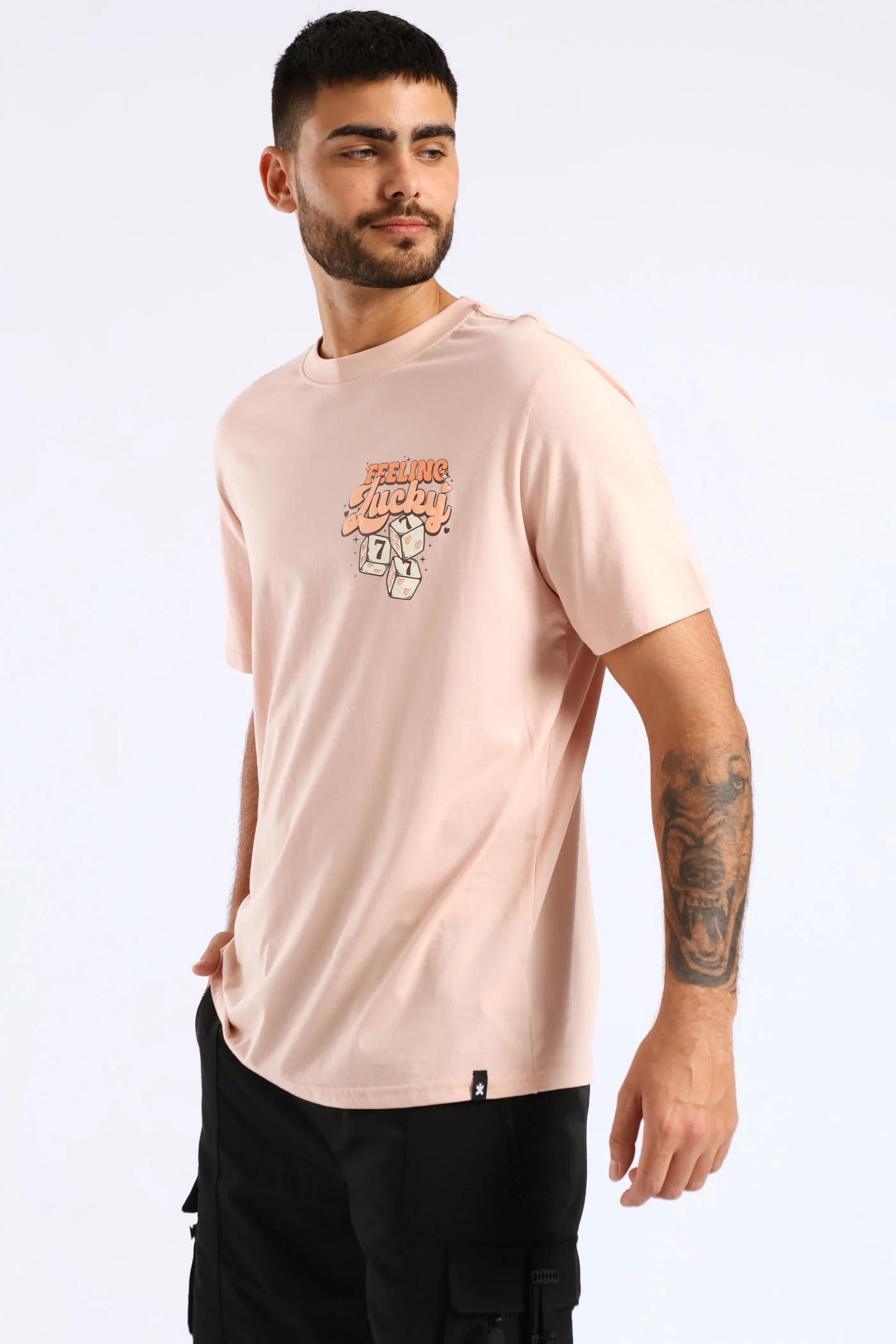 Feeling Lucky Dice Print Tee - Pink - Image 3