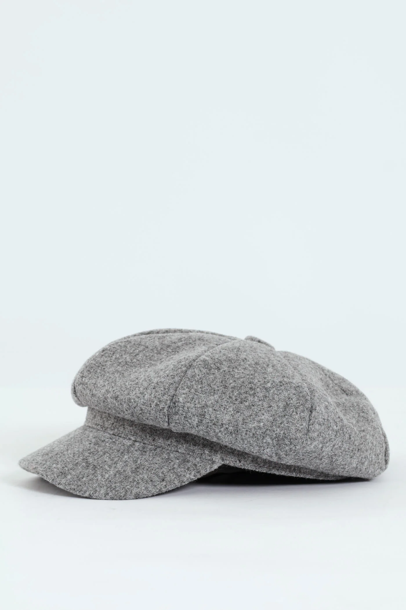 Felt Baker Boy Hat - Grey Melange - Image 3