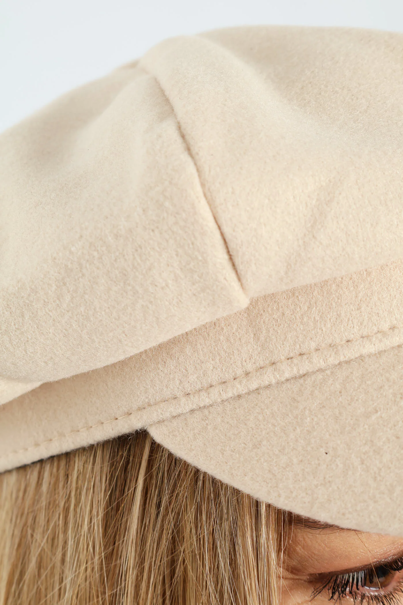 Felt Baker Boy Hat - Oatmeal - Image 2