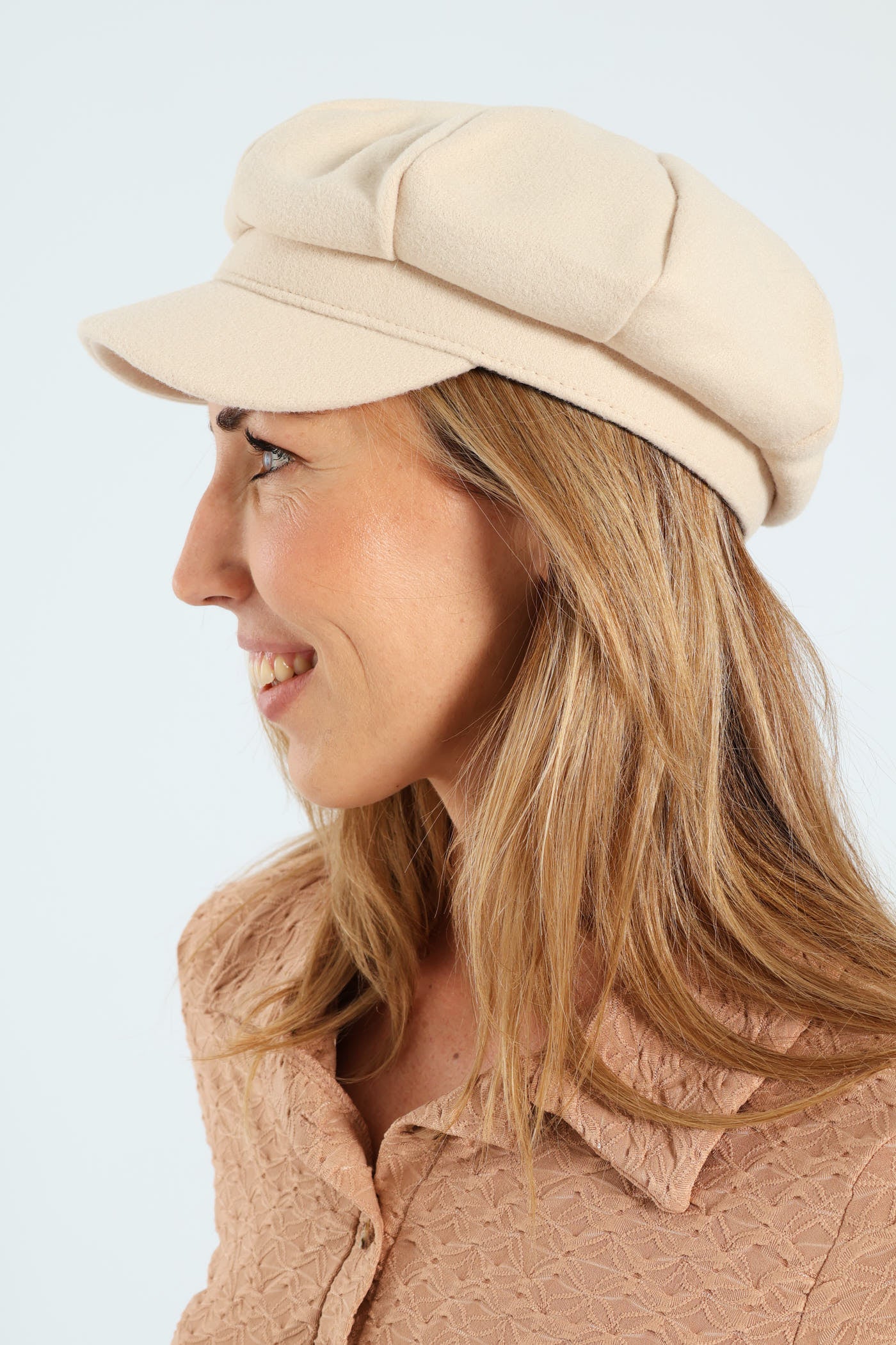 Felt Baker Boy Hat - Oatmeal - Image 3