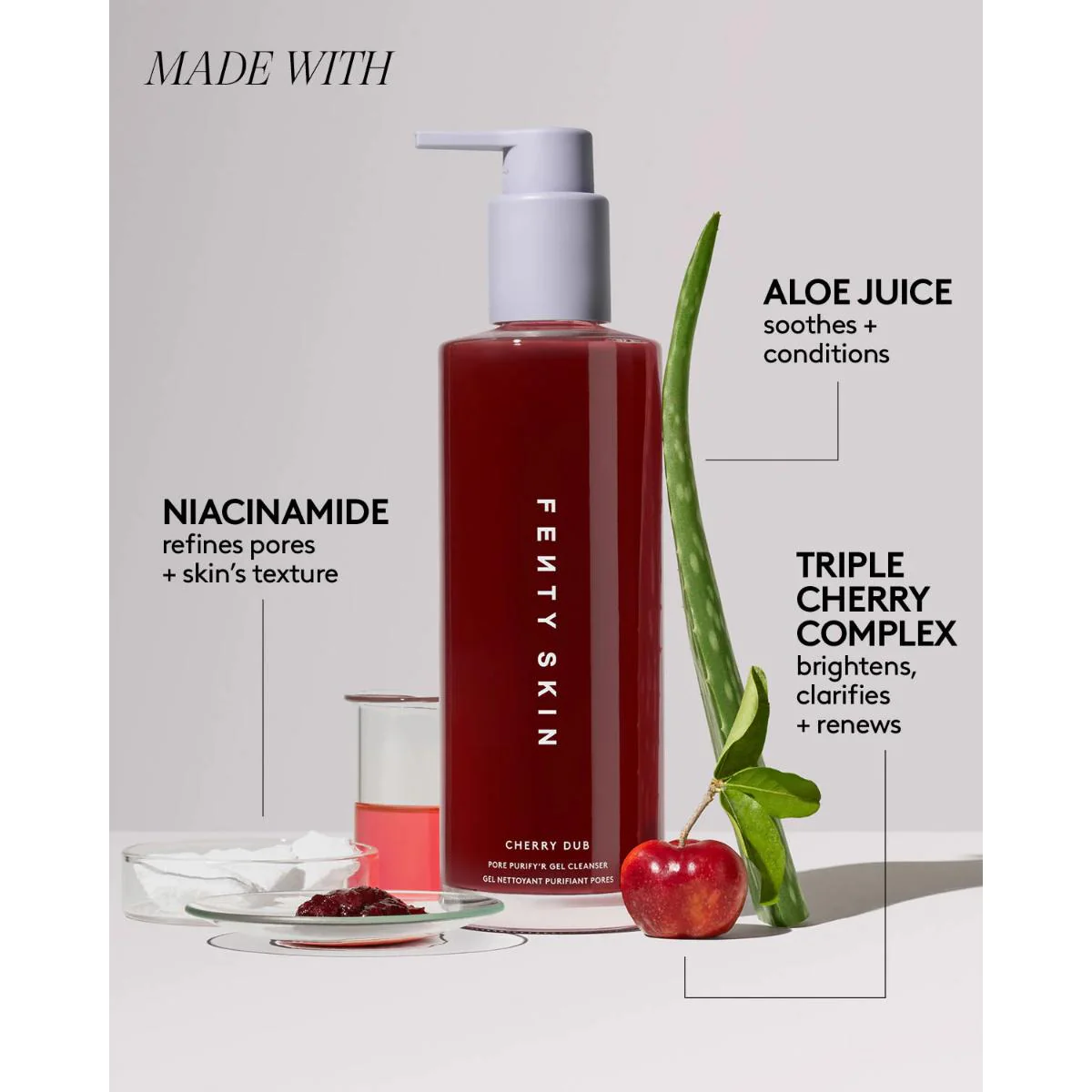 Cherry Dub Pore Purify'r Gel Cleanser with Niacinamide + Aloe Juice - Image 2