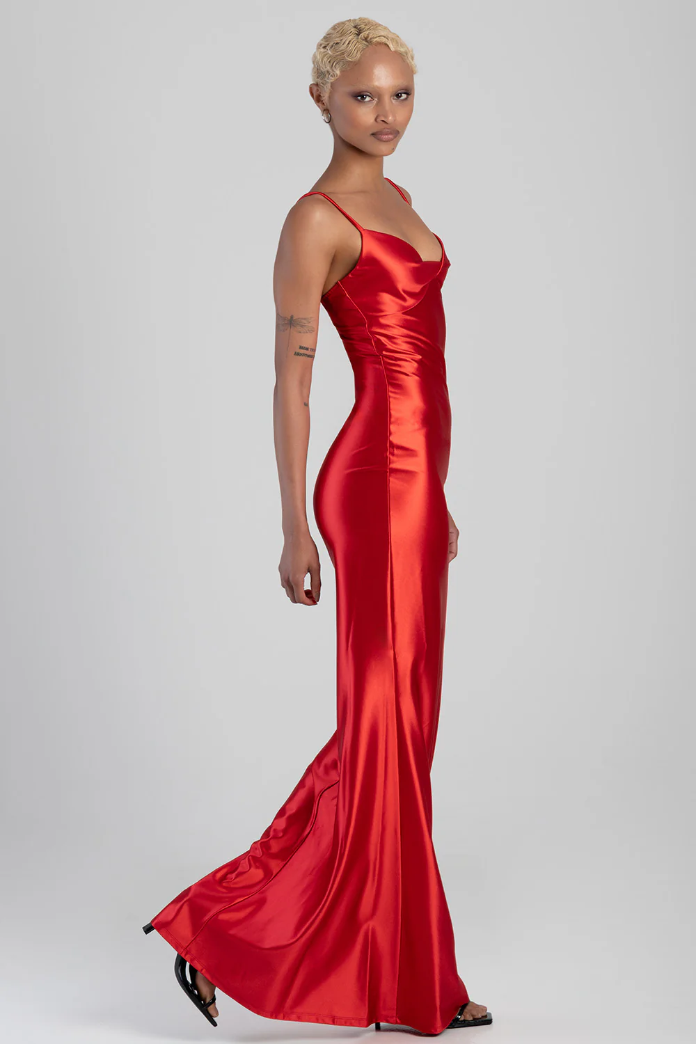 Ferragamo Satin Dress - Red - Image 6