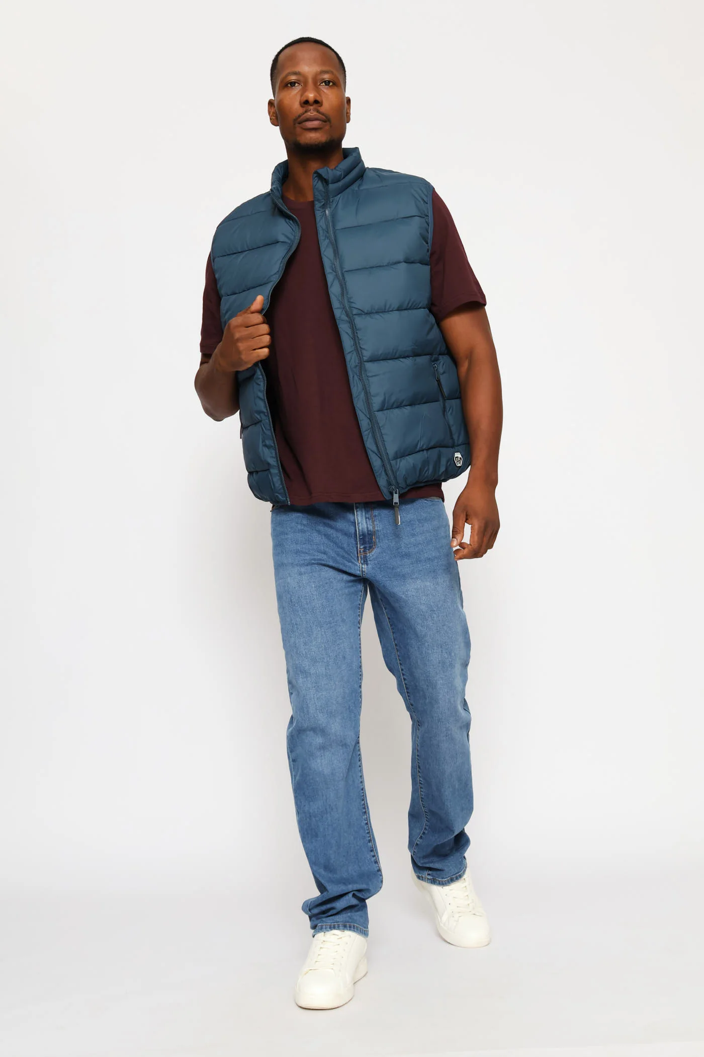 Fig Plain Crew Tee - Burgundy - Image 4