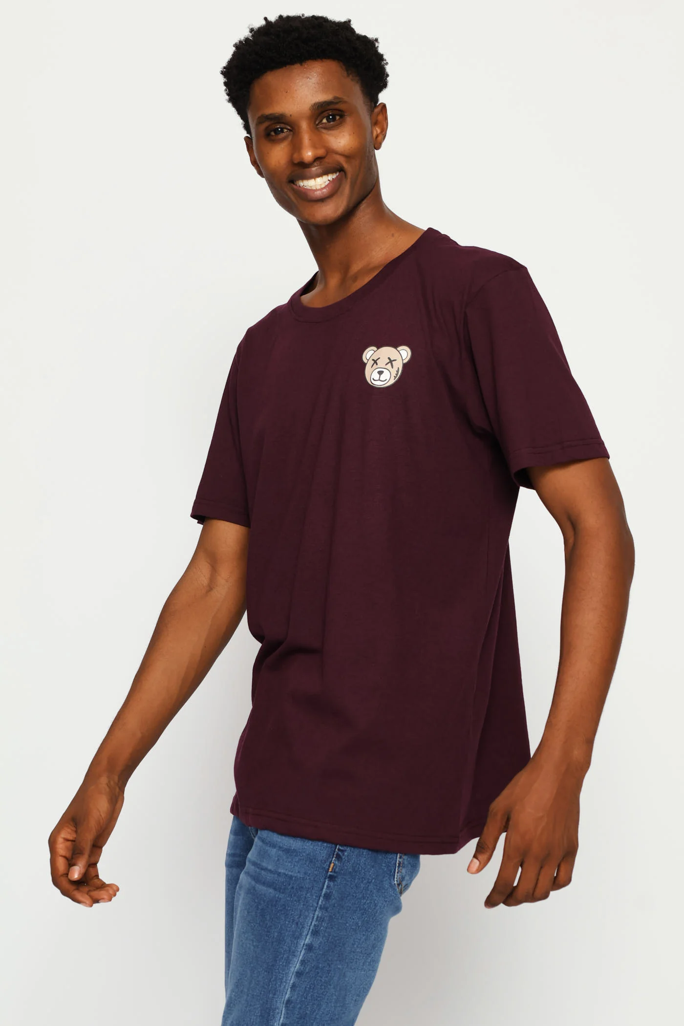 Fig Small Teddy Basic Print Tee - Dark Purple - Image 4