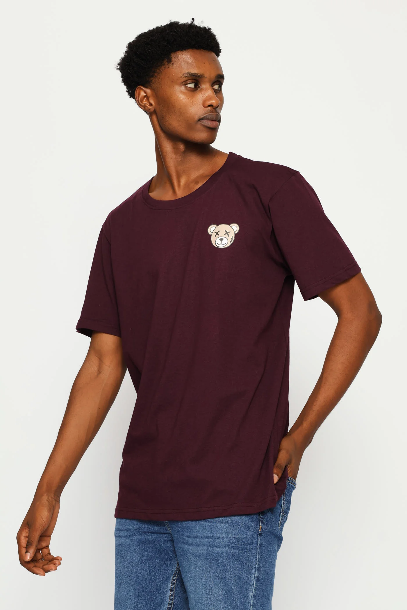 Fig Small Teddy Basic Print Tee - Dark Purple - Image 6