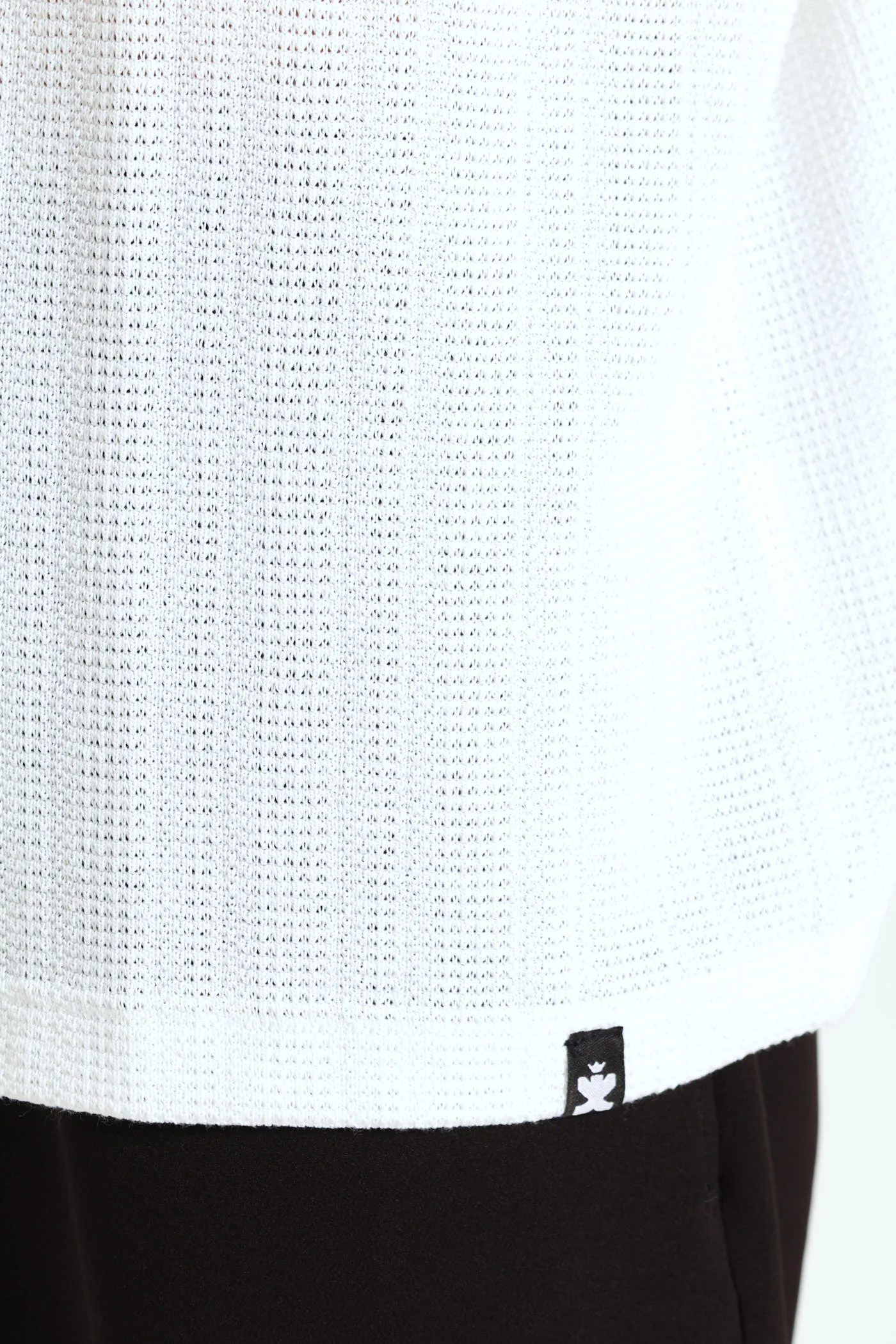 Fine Crochet Look Tee - White - Image 2