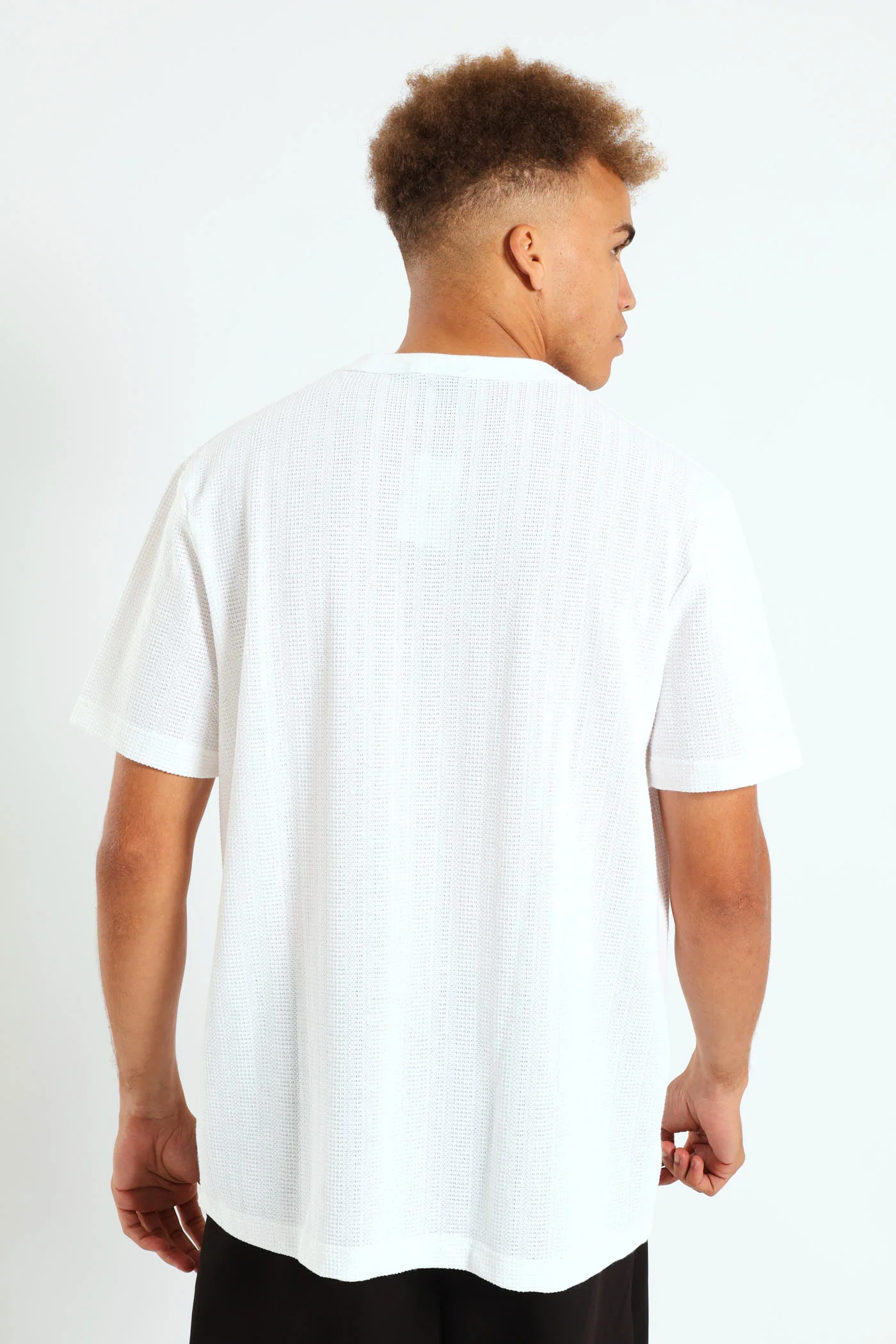 Fine Crochet Look Tee - White - Image 4