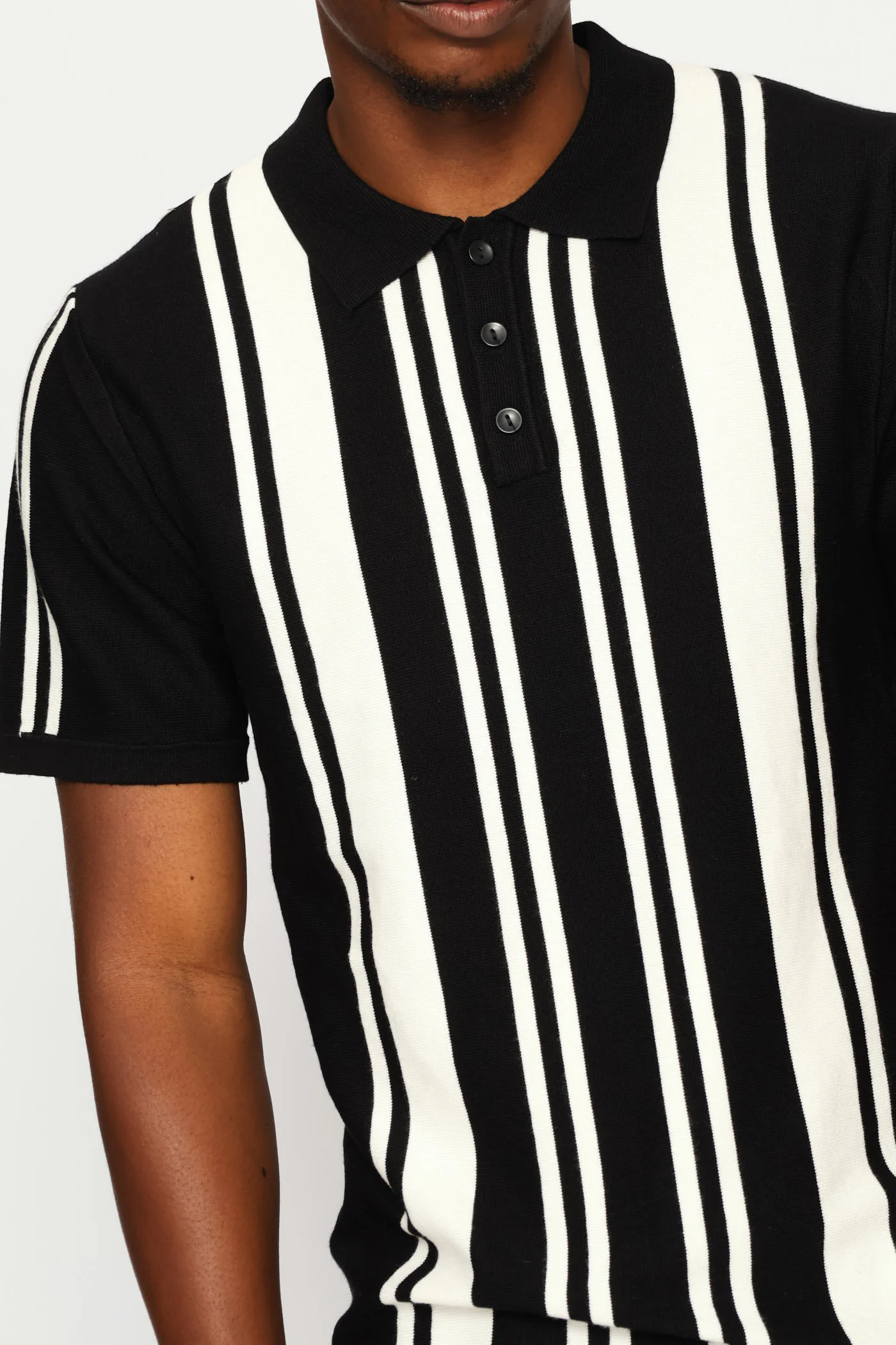 Fine Knit Golfer - Black/Ecru - Image 2