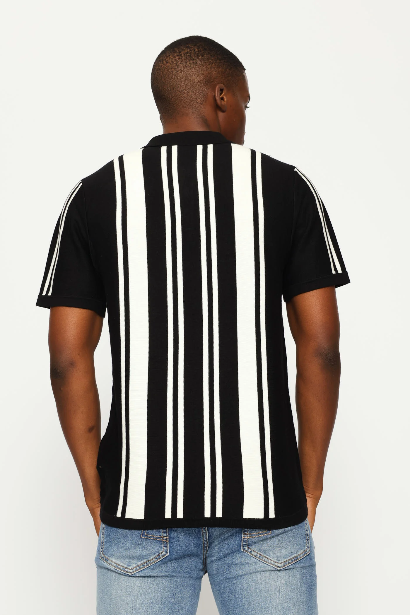 Fine Knit Golfer - Black/Ecru - Image 4