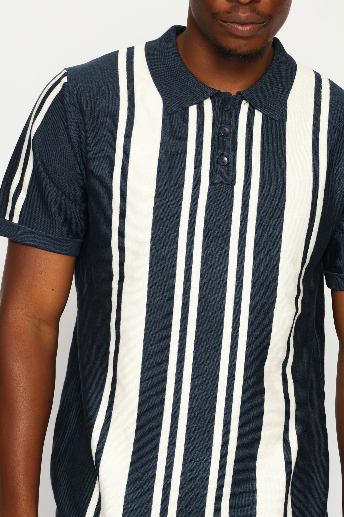 Fine Knit Golfer - Blue/White - Image 2