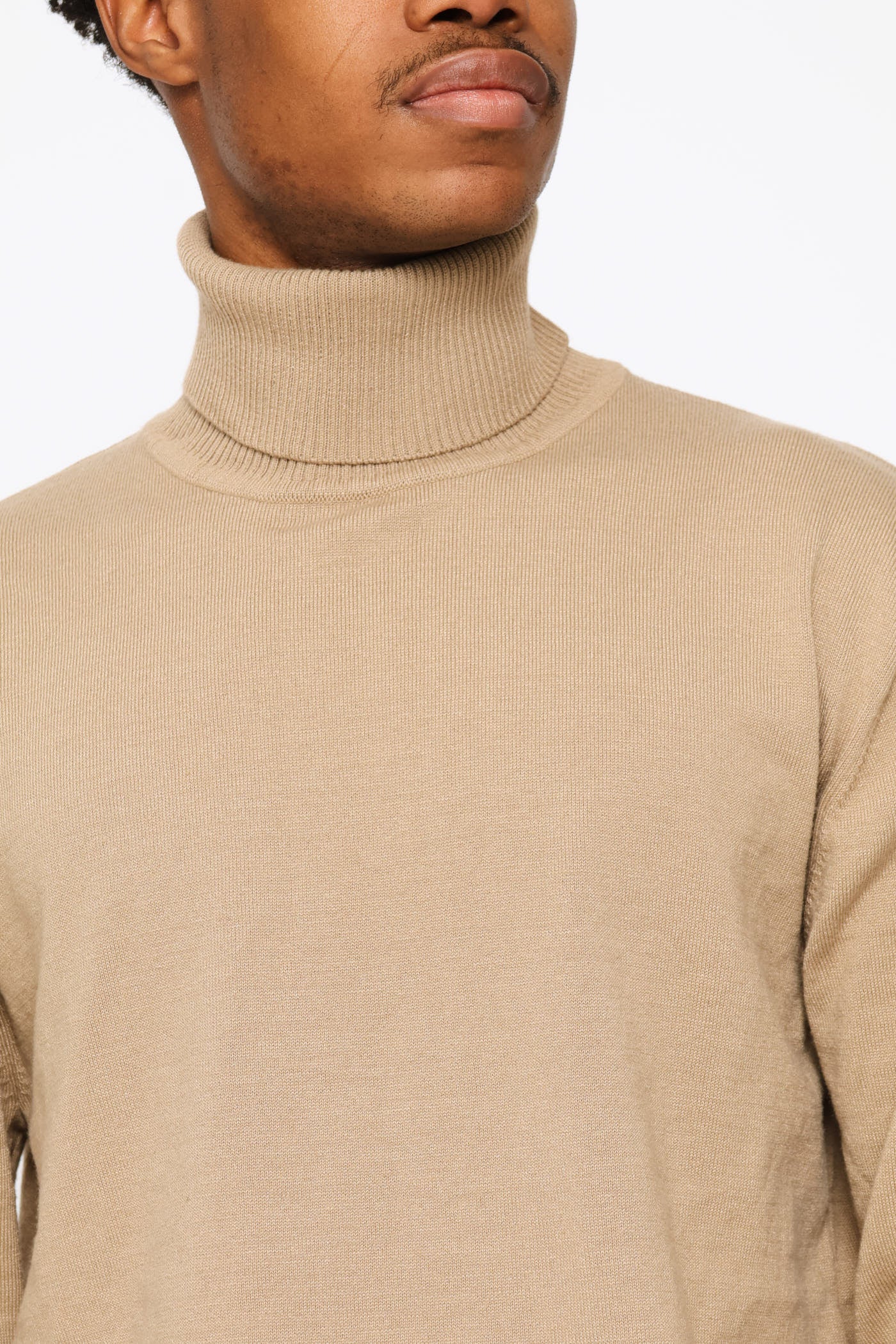 Fine Knit Poloneck - Taupe - Image 2