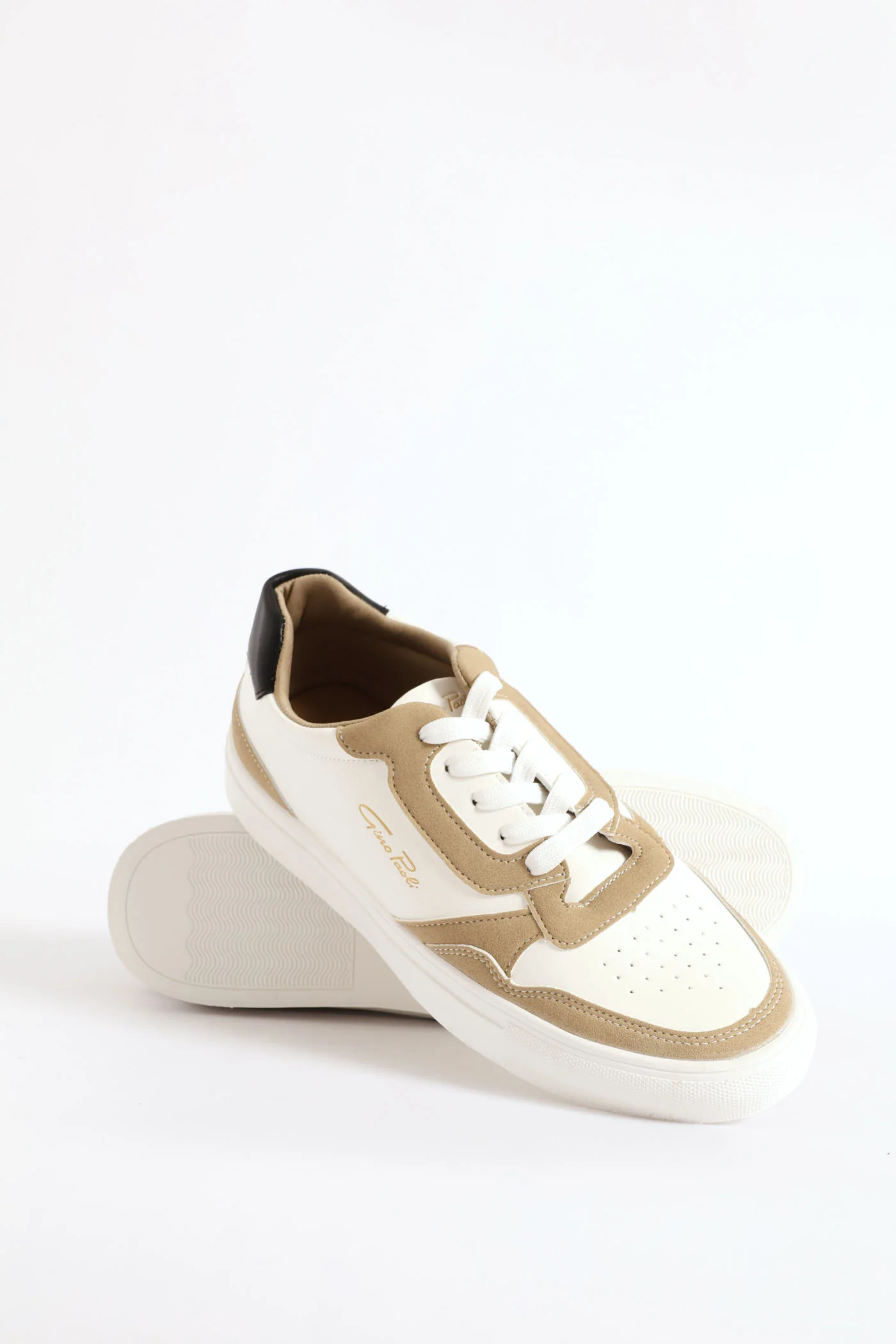 Finn Panelled Lace Up Sneaker - White - Image 6