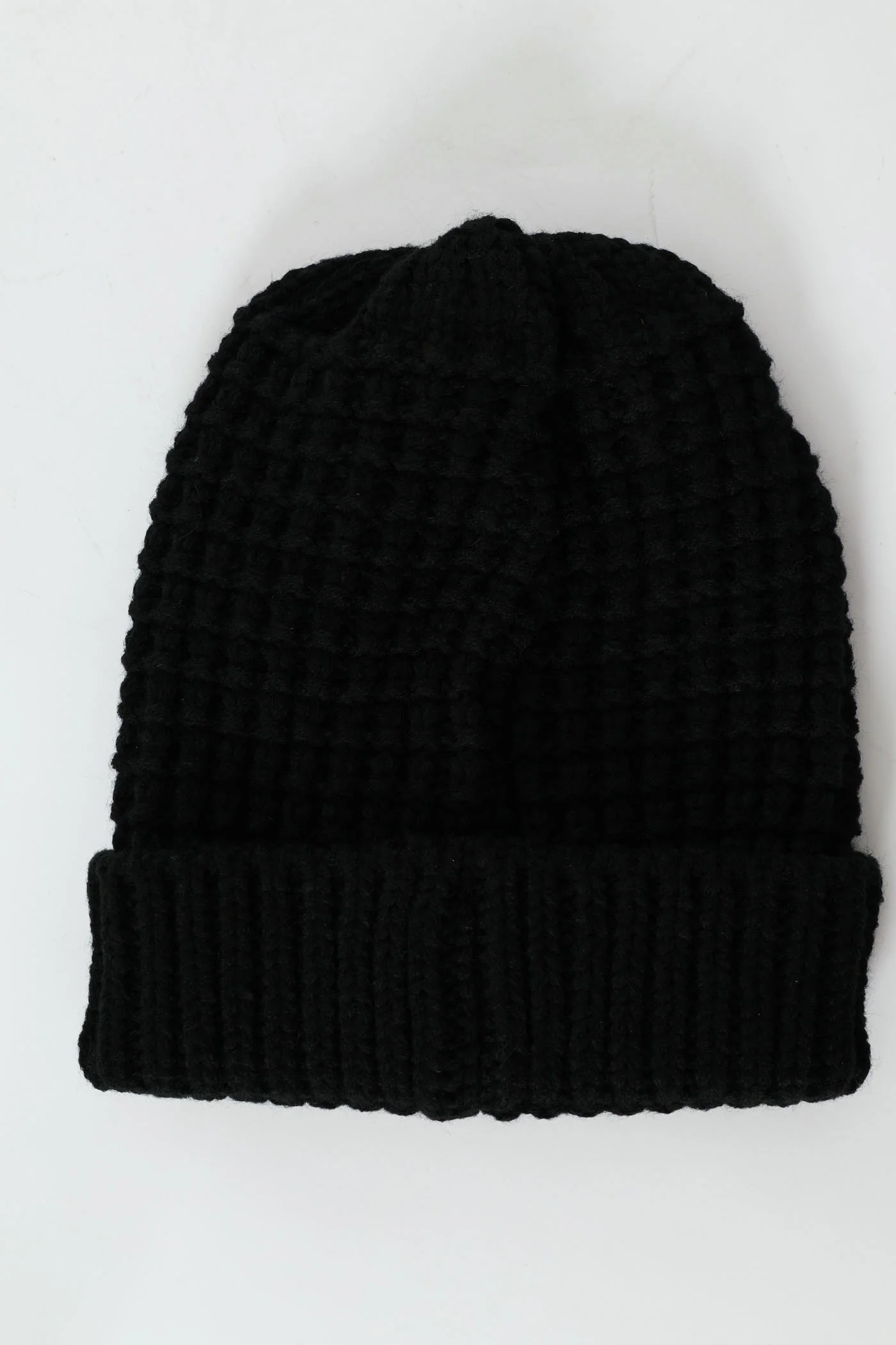 Fio Waffle Beanie - Black - Image 3