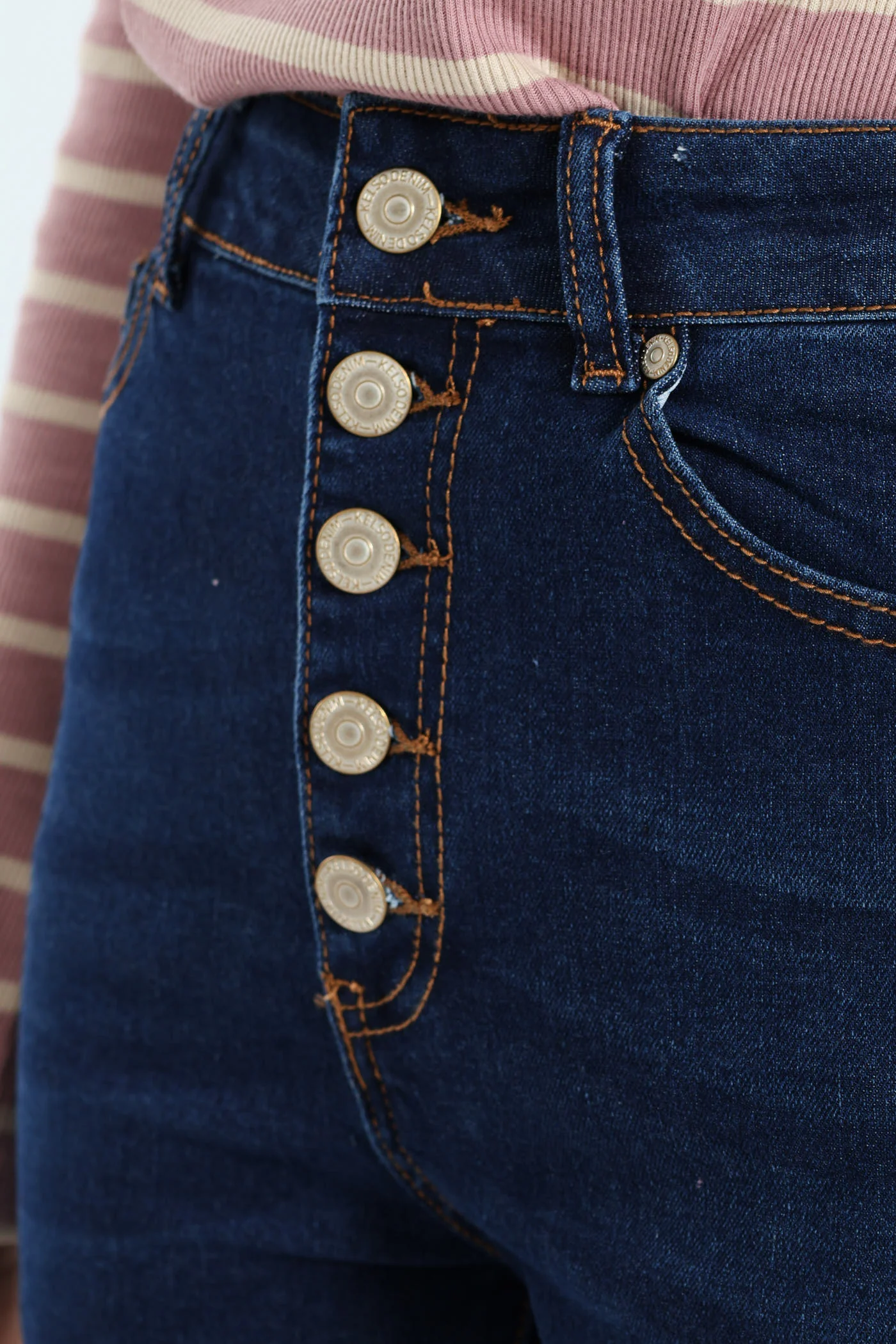 Five Button Skinny Jean - Dark Wash - Image 2