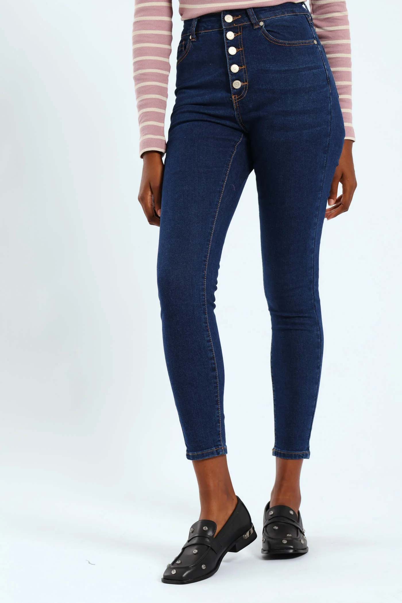 Five Button Skinny Jean - Dark Wash - Image 3