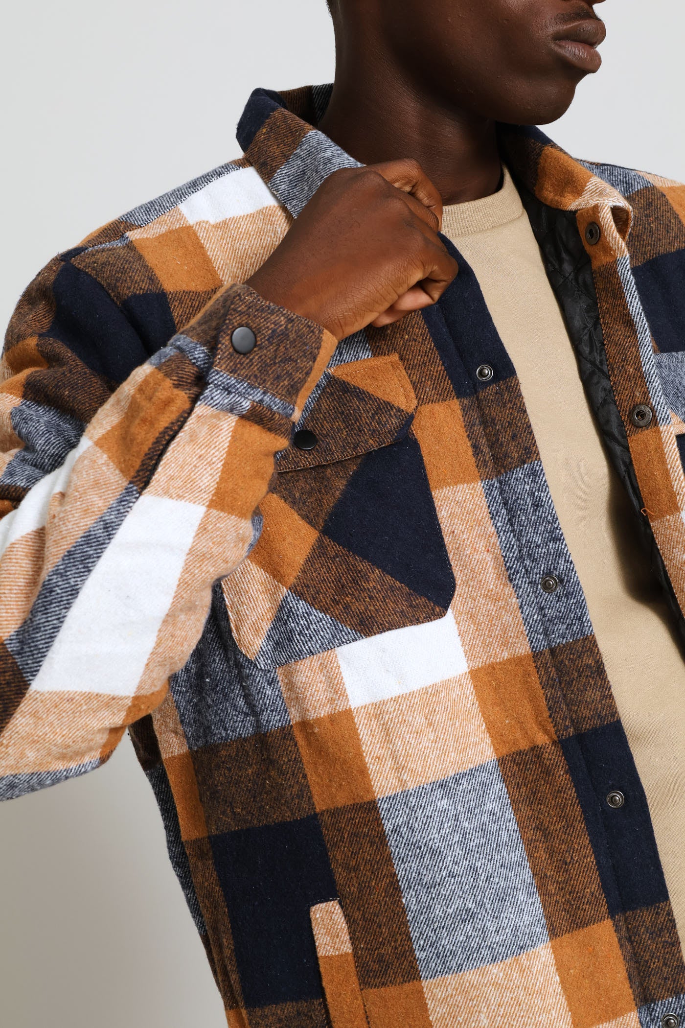 Flannel Shacket Jacket - Chocolate - Image 2