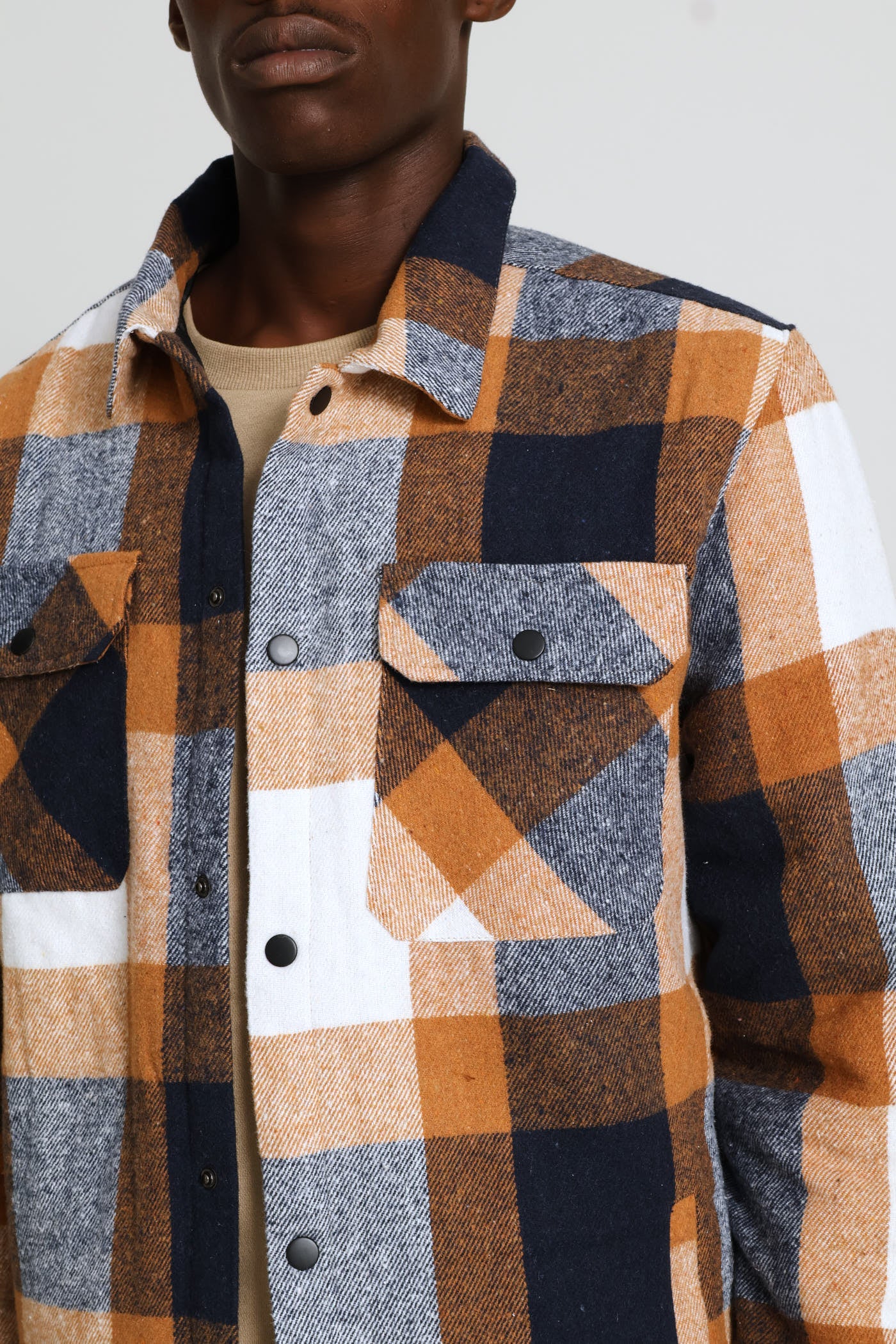 Flannel Shacket Jacket - Chocolate - Image 5
