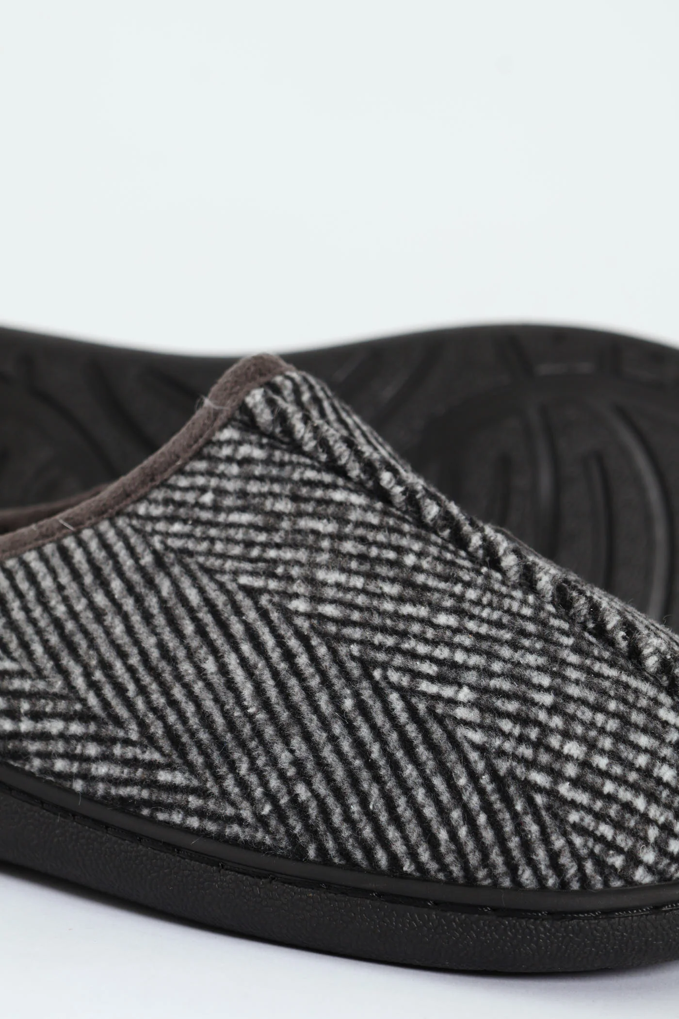 Flannel Upper Half Open Back Slipper - Grey - Image 5
