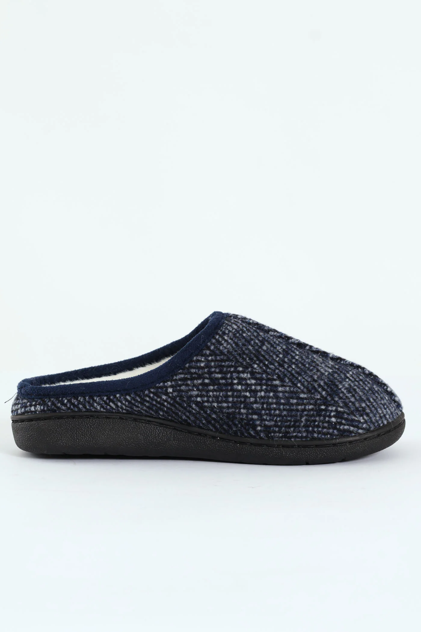 Flannel Upper Half Open Back Slipper - Navy - Image 3