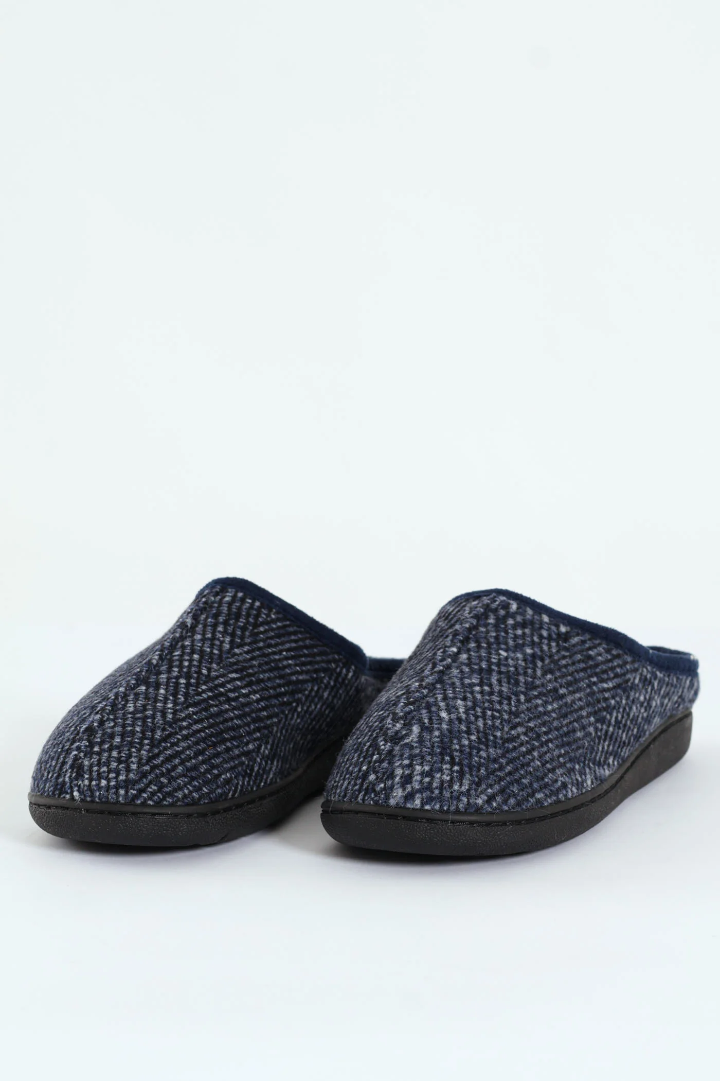Flannel Upper Half Open Back Slipper - Navy - Image 4
