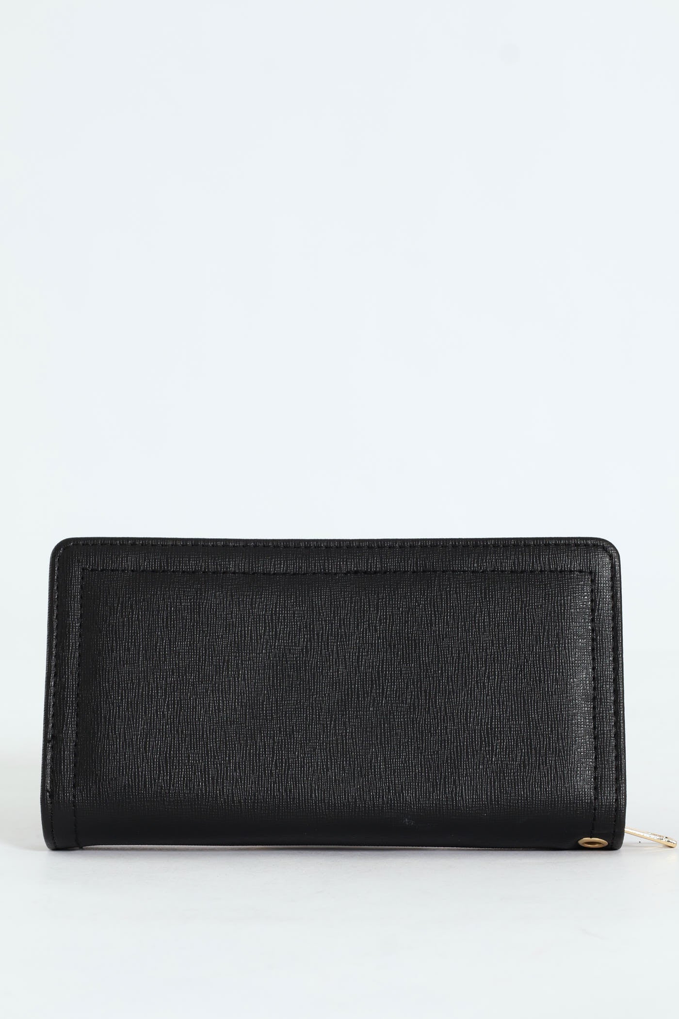 Flap Zip Around Bifold Purse - Black - Image 4