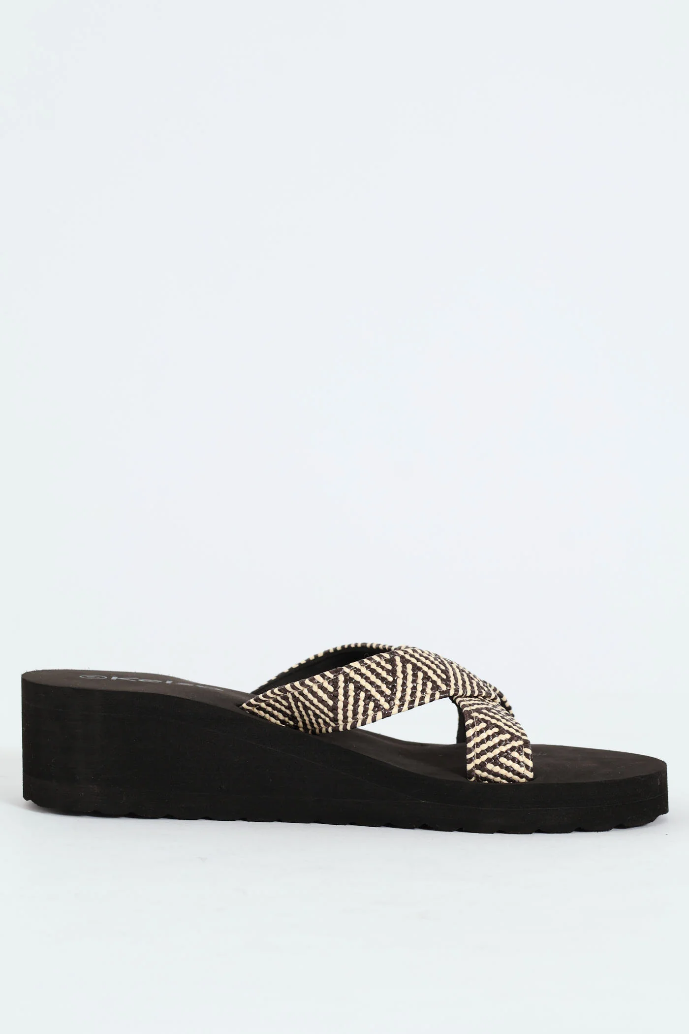 Flatform Slide With Aztec Crossover Band - Natural - Image 3