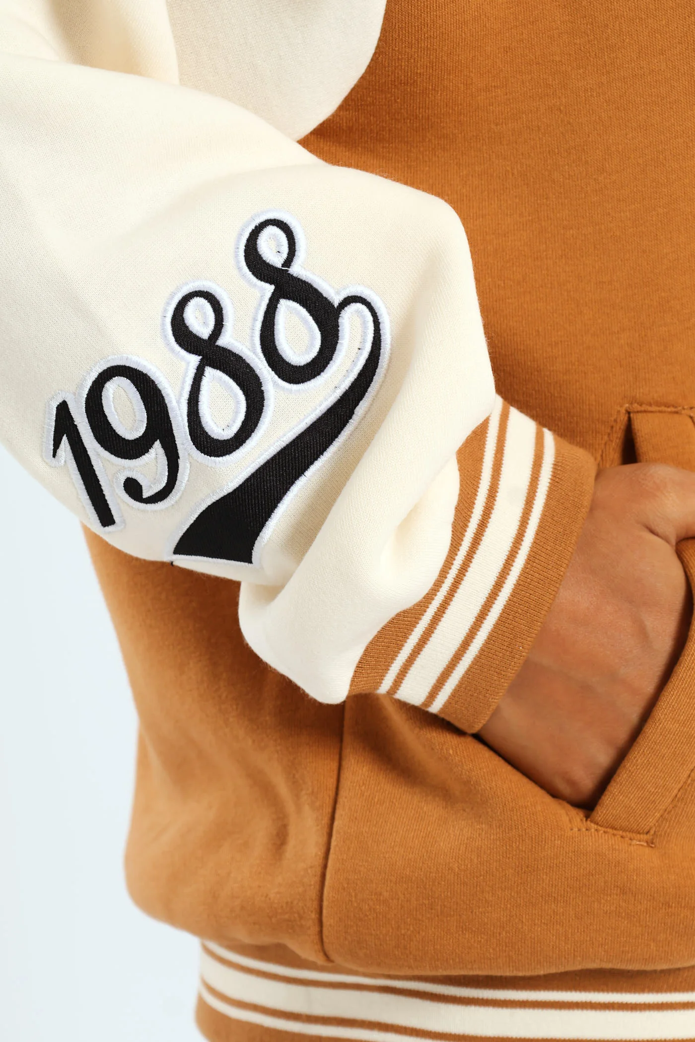 Fleece Baseball Jacket - Tabacco - Image 3