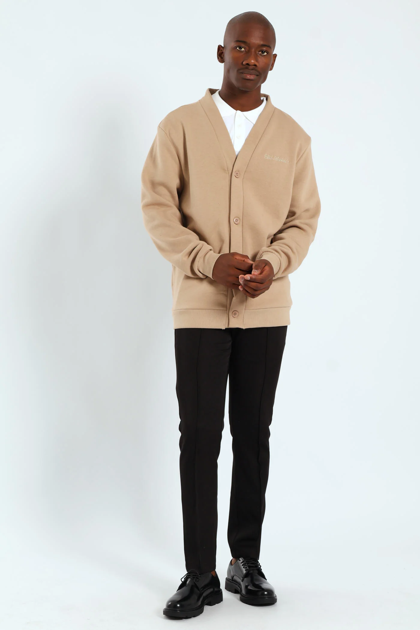 Fleece Cardigan - Taupe - Image 2