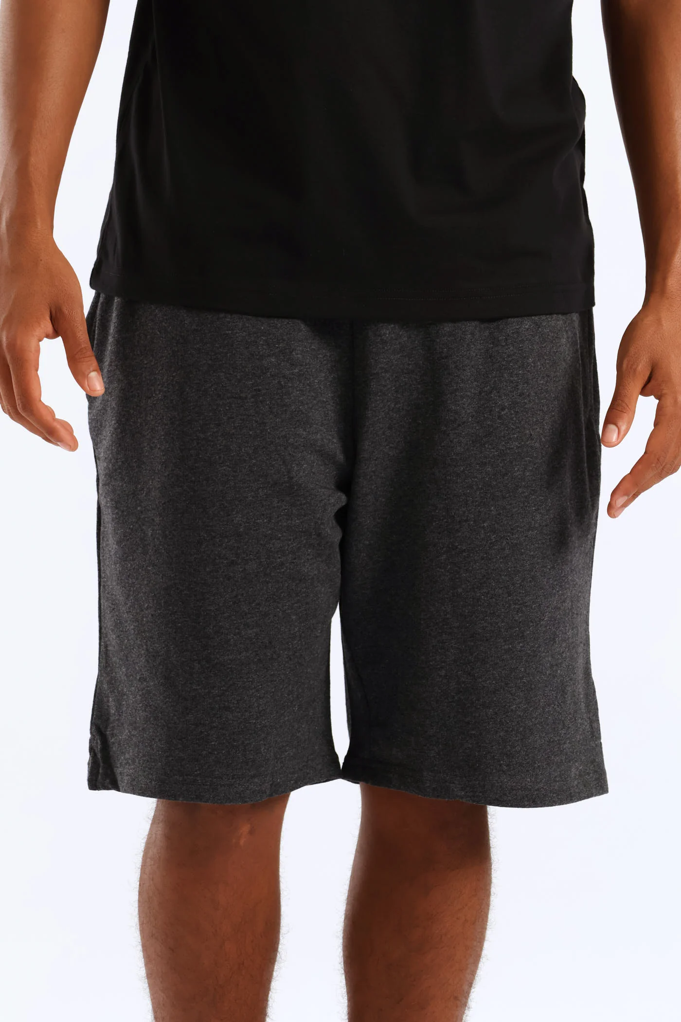 Fleece Shorts - Charcoal Melange - Image 2