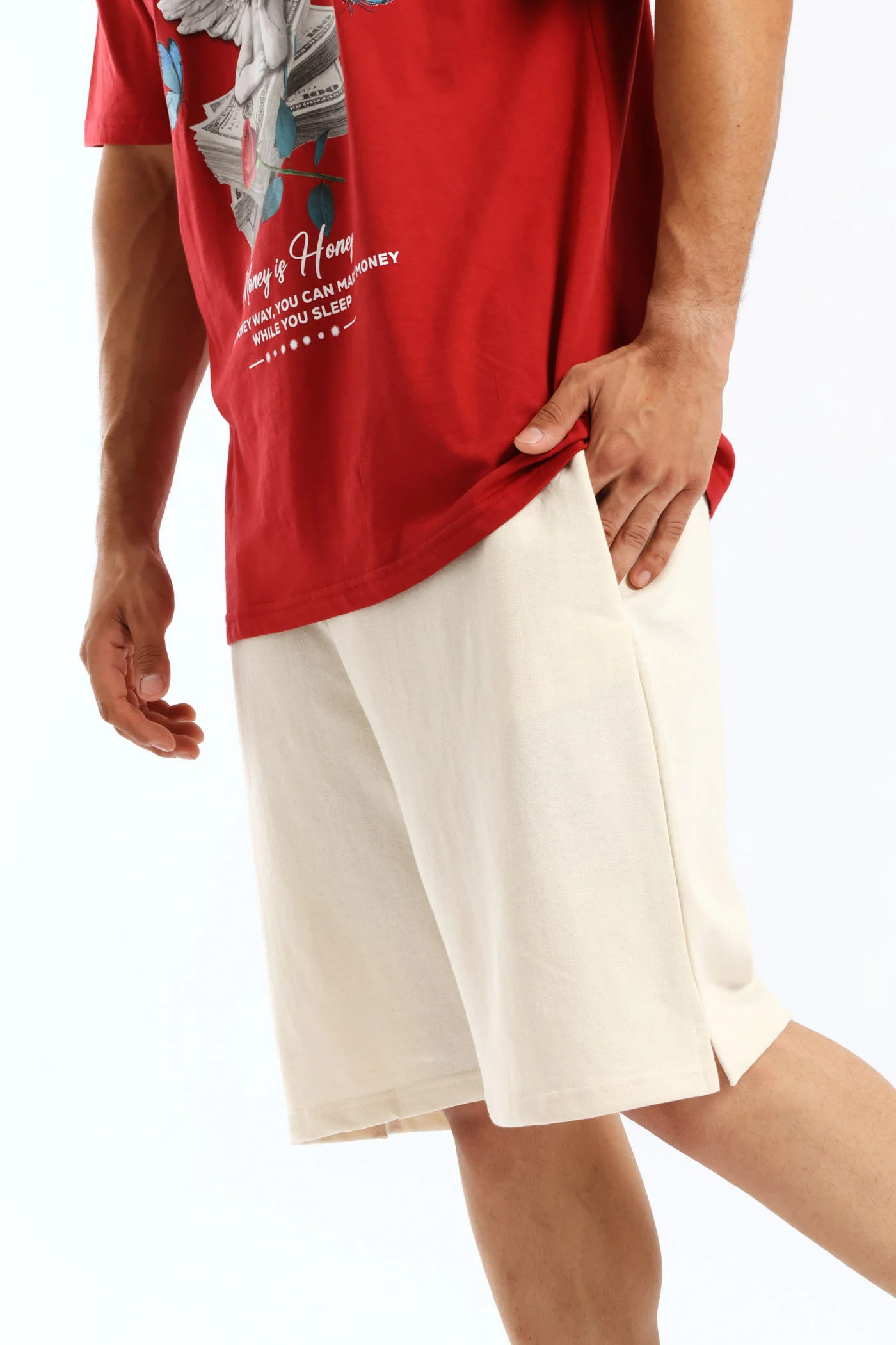 Fleece Shorts - Stone - Image 2