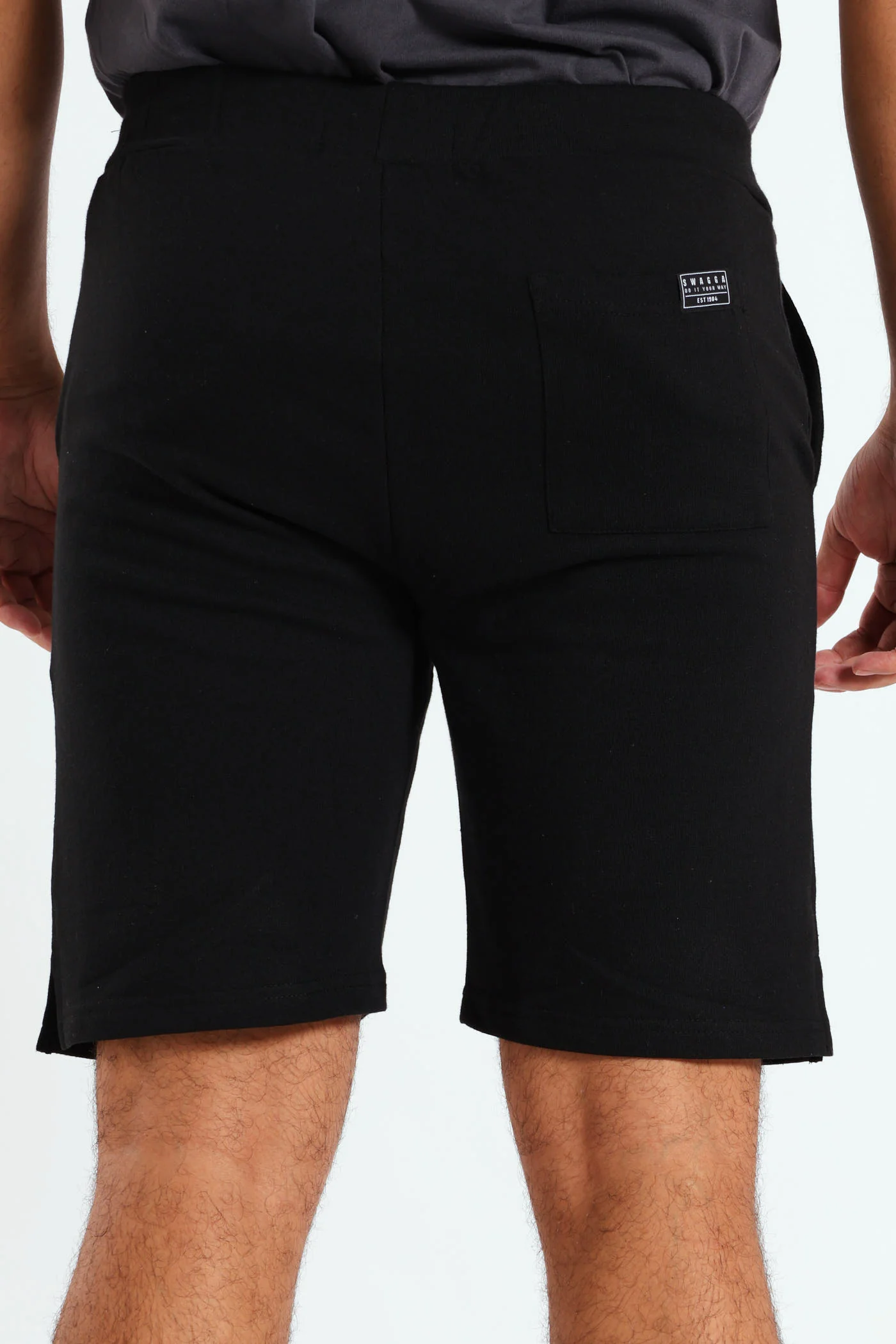 Fleece Slant Pocket Short - Black - Image 3